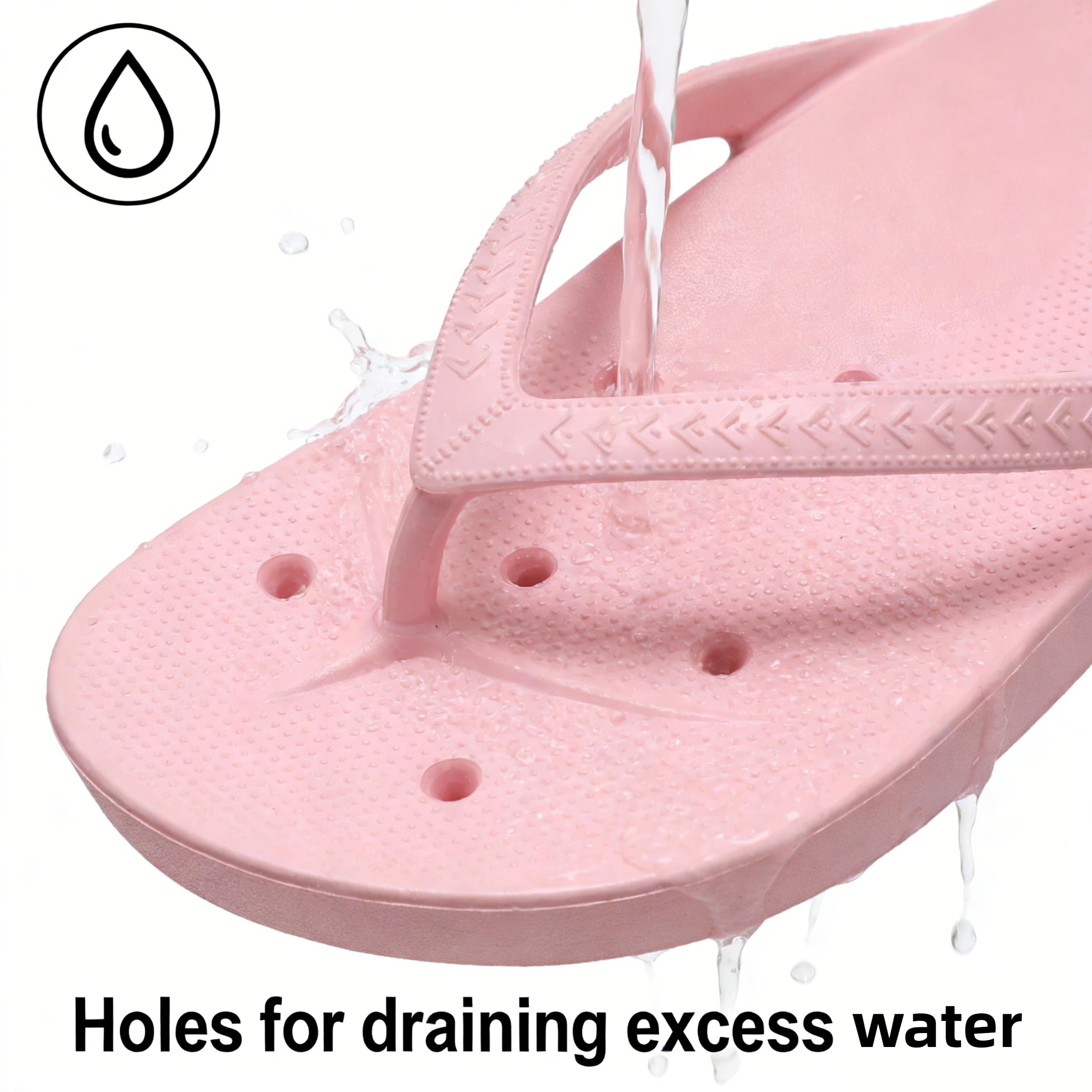 Shower Shoes for Men & Women, Non-Slip Slippers Quickly Drying Sandals, Arch Support Flip Flops for Beach Pool Bath Gym College Dorm
