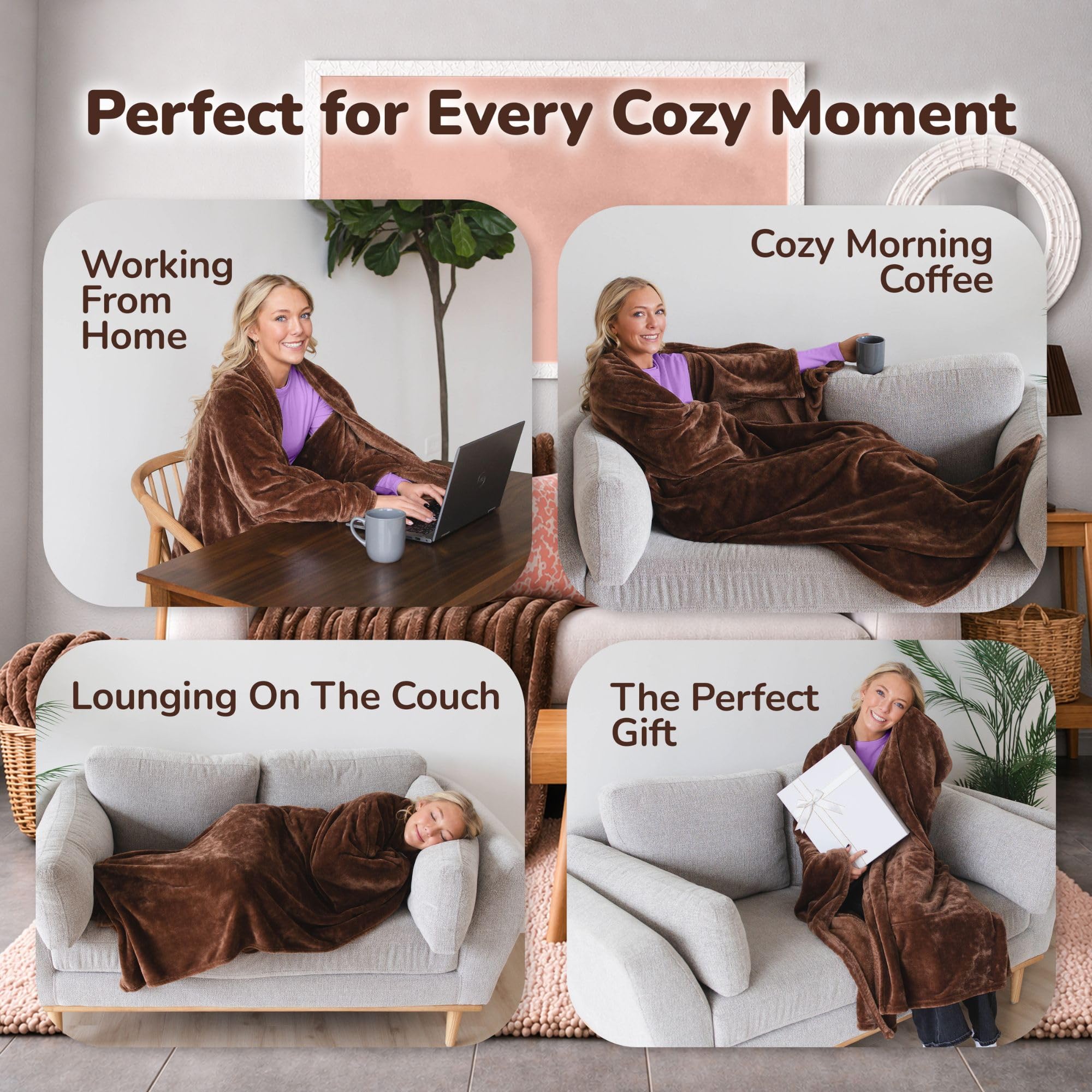 Super Blanky Wearable Blankets for Women & Men, Graduation Day Gift for Her, Cozy Gifts for Women, Wife Birthday Gifts Ideas