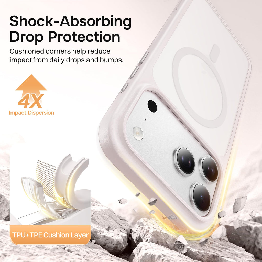 Magnetic for iPhone 17 Pro Max Case, Compatible with MagSafe, [Military Grade Drop Protection] Translucent Matte Shockproof Protective Anti-Fingerprint Phone Case, 6.9", Dark Purple