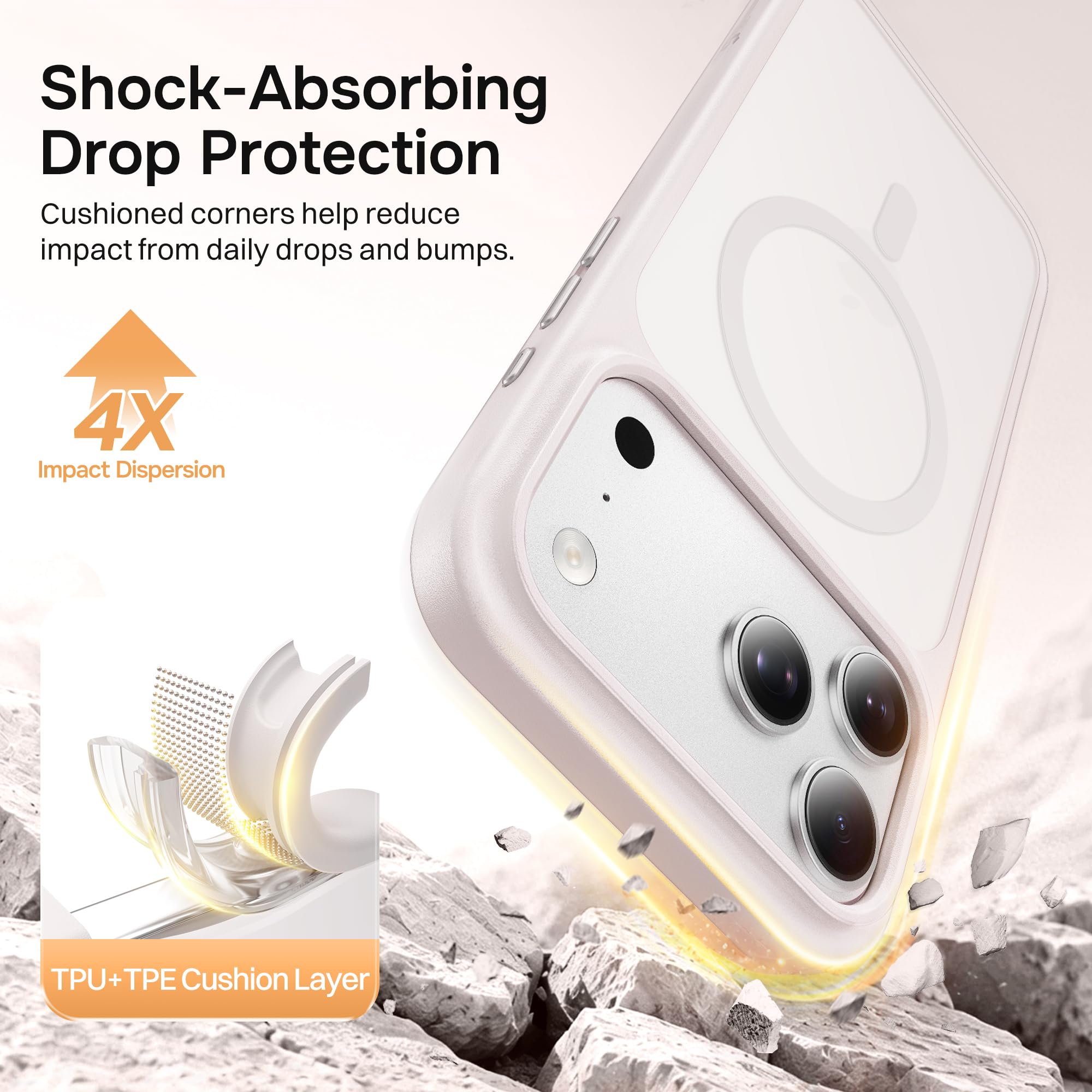 Magnetic for iPhone 17 Pro Max Case, Compatible with MagSafe, [Military Grade Drop Protection] Translucent Matte Shockproof Protective Anti-Fingerprint Phone Case, 6.9", Dark Purple