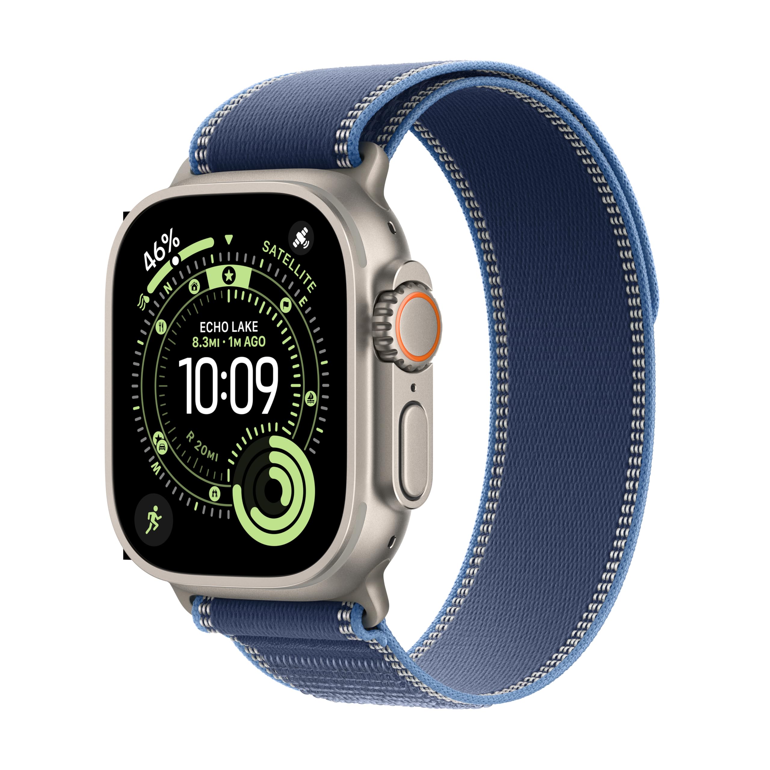 Apple Watch Ultra 3 [GPS + Cellular 49mm] Running & Multisport Smartwatch w/Rugged Titanium Case w/Black/Charcoal Trail Loop - S/M. Satellite Communications, Advanced Health & Fitness Tracking