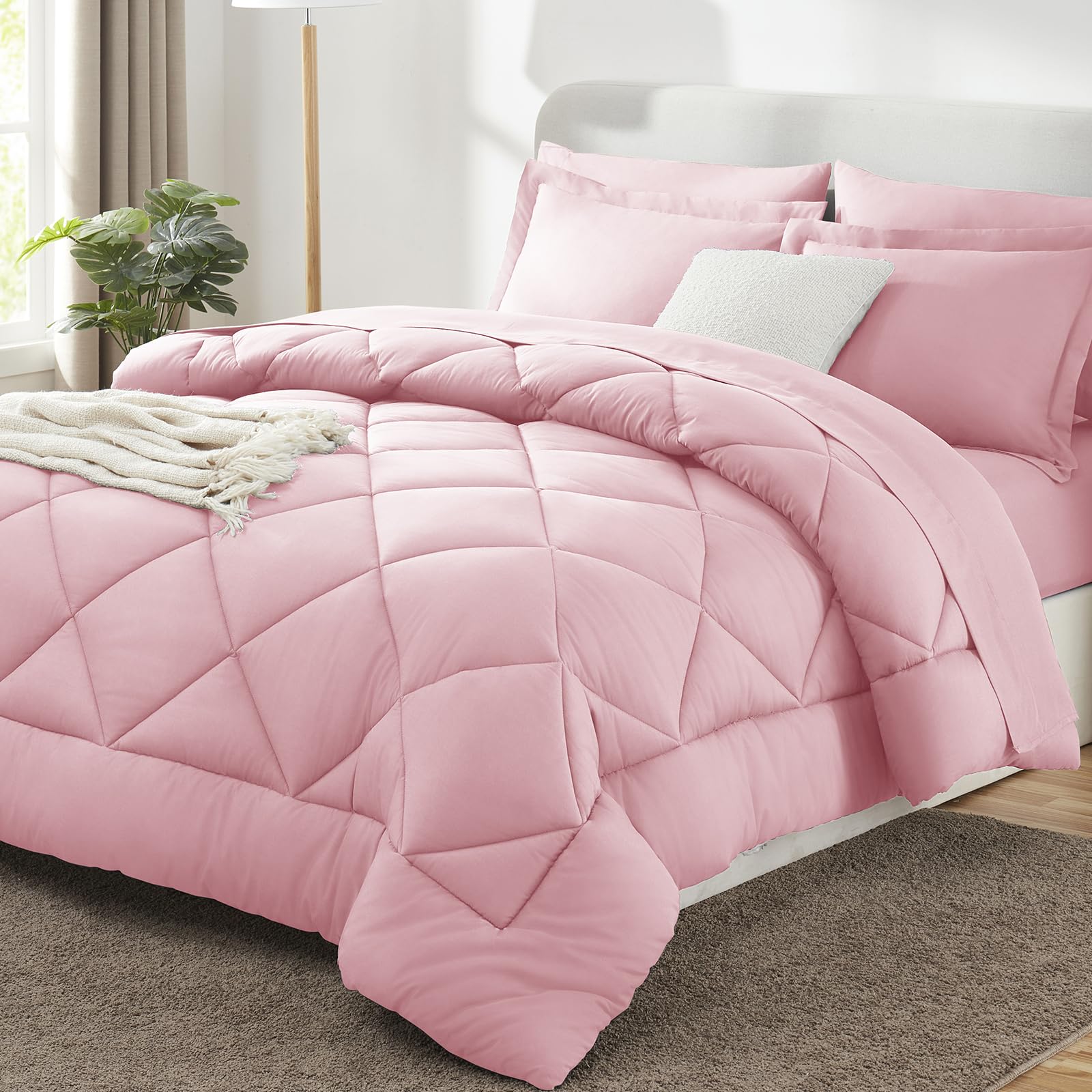 CozyLux Twin XL Comforter Set Black - 5 Pieces Twin Extra Long Bed in a Bag for College Dorm, All Season Bedding Set for Girls and Boys, Soft Bed Set with Comforter, Sheets, Pillowcase & Sham