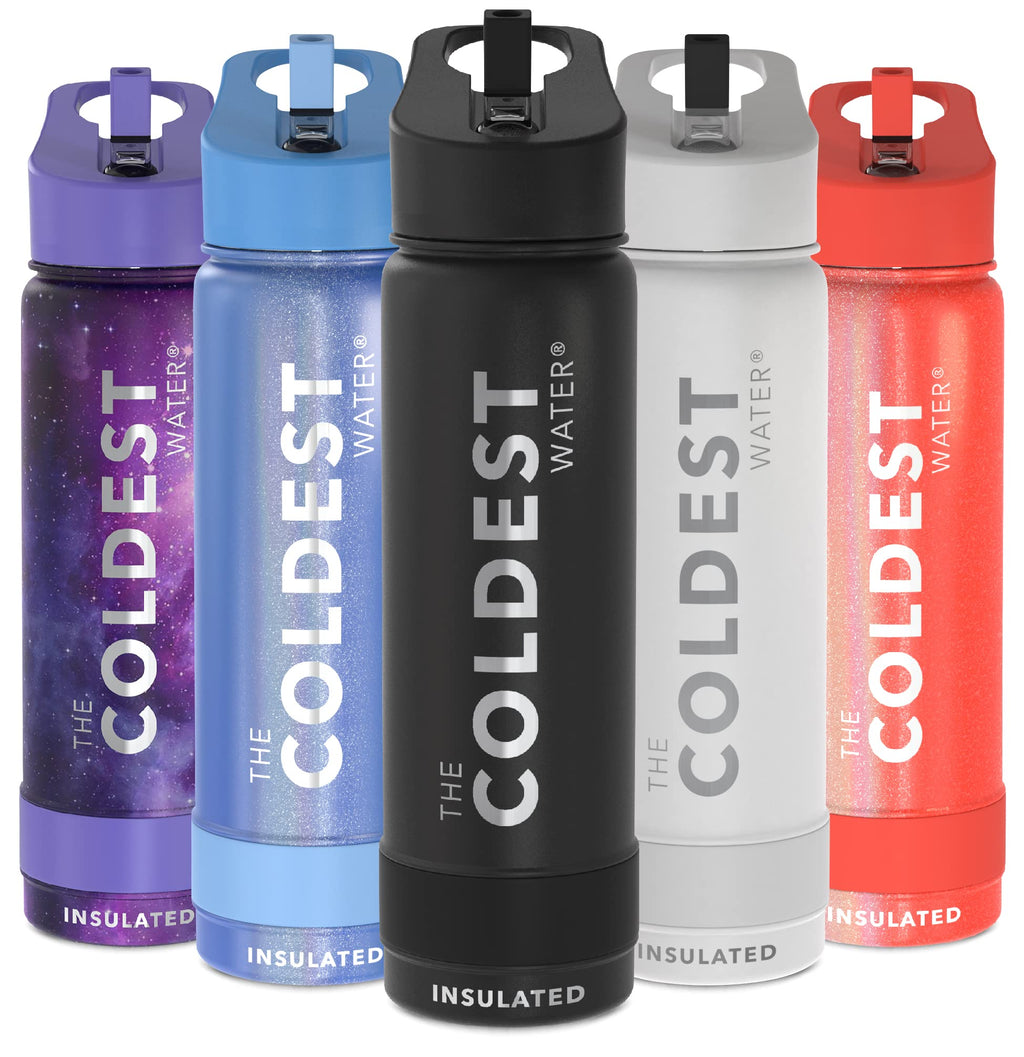 Coldest Insulated Water Bottle with Straw Lid - Stainless Steel Metal Insulated Bottle for Men & Women (Oceanic Green, 32 oz)