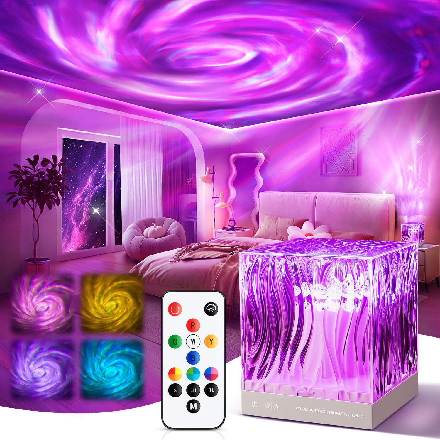 Galaxy Projector Night Light Projector Teen Girl Gifts Trendy Stuff,18-Color Lava Lamp LED Lights for Bedroom Northern Ocean Projector Mood Ambient Lighting,Remote Birthday Gifts Dorm Decor Room Decor
