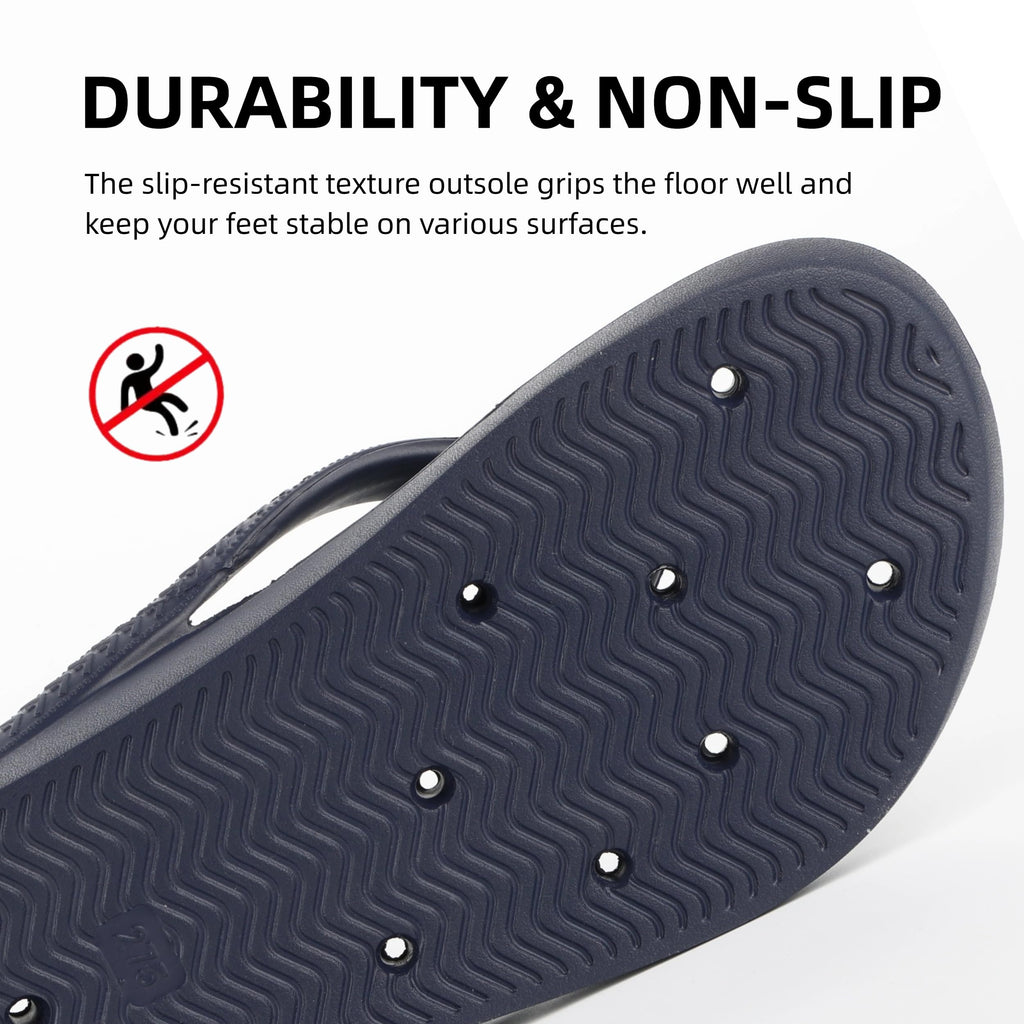 Shower Shoes for Men & Women, Non-Slip Slippers Quickly Drying Sandals, Arch Support Flip Flops for Beach Pool Bath Gym College Dorm