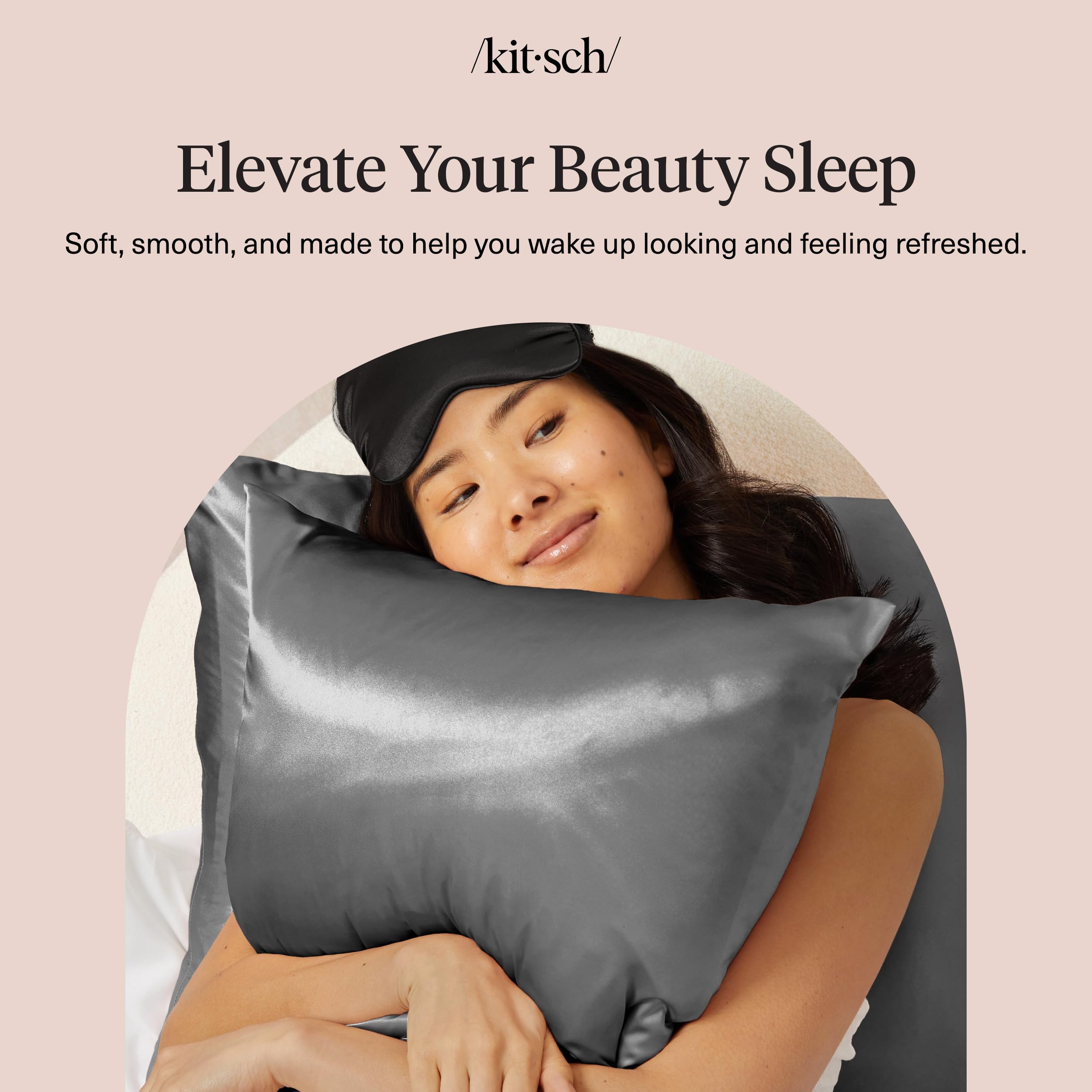 Kitsch Satin Pillowcase with Zipper - Standard Size, Leopard | Softer Than Silk Pillow Cases, Smooth Cooling Satin Pillow Case for Hair and Skin, Wrinkle-Free, Machine Washable