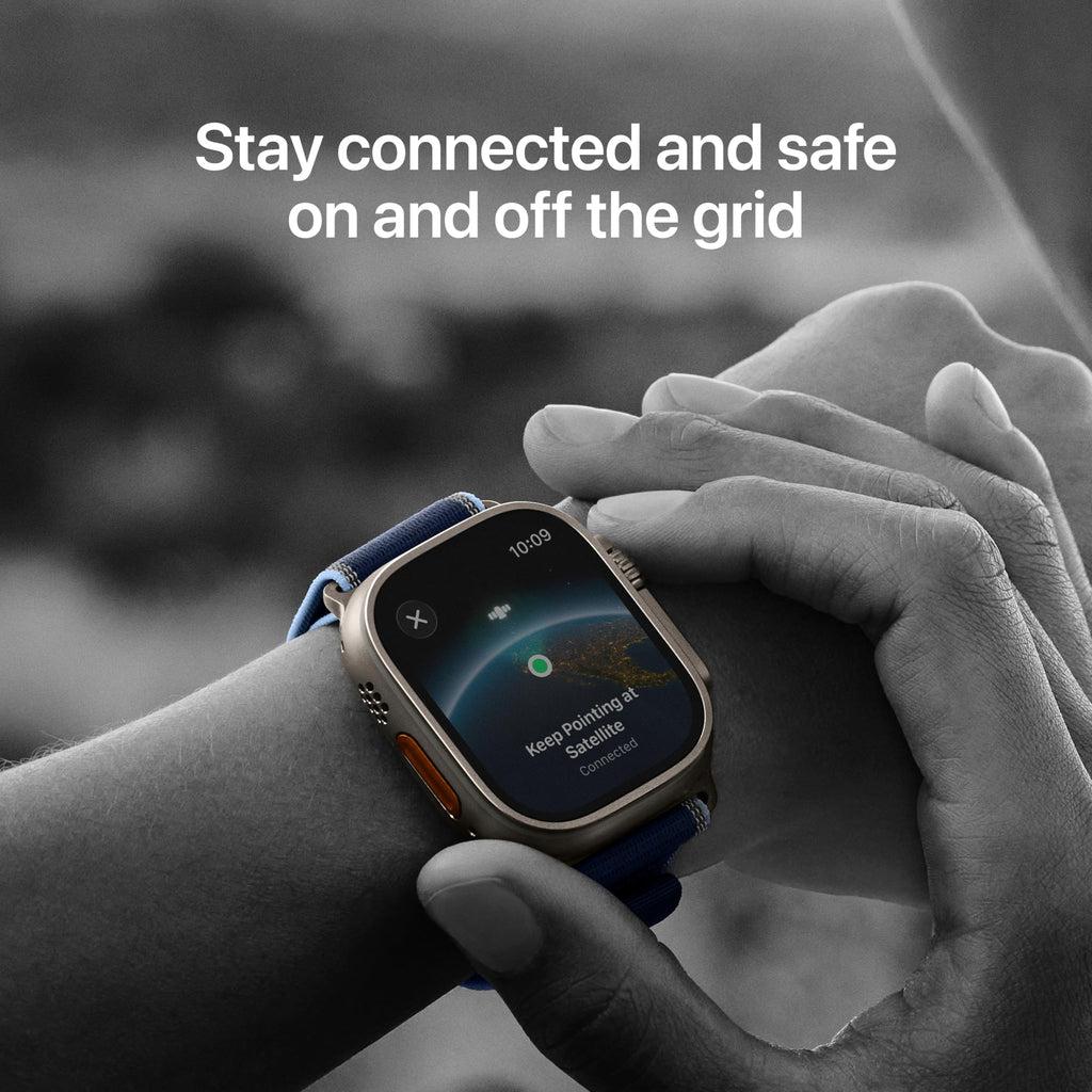Apple Watch Ultra 3 [GPS + Cellular 49mm] Running & Multisport Smartwatch w/Rugged Titanium Case w/Black/Charcoal Trail Loop - S/M. Satellite Communications, Advanced Health & Fitness Tracking