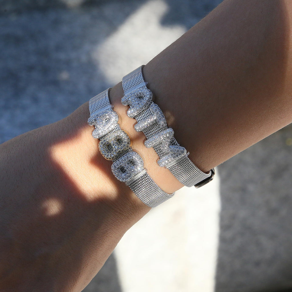 Personalized Name Bracelet for Women | Custom Bubble Letter, Jewelry Gift for Mom, Bridesmaid, Girlfriend