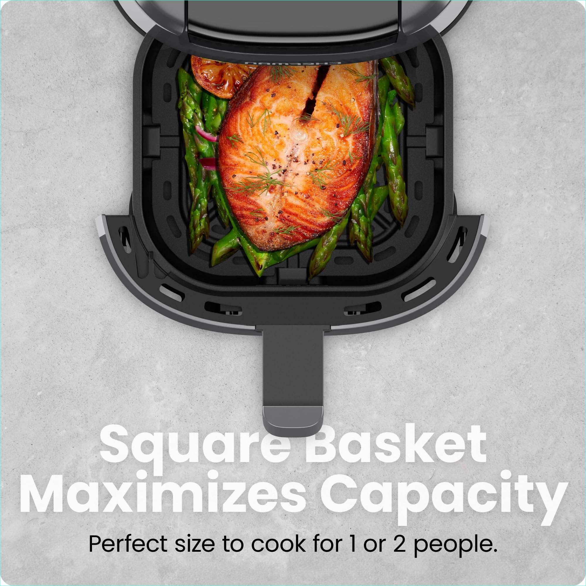 CHEFMAN 2 Qt Mini Air Fryer – Digital Space-Saving Compact Air Fryer with Nonstick and Dishwasher Safe Basket, Quick & Easy Meals in Minutes, Features Digital Timer and Shake Reminder – Black