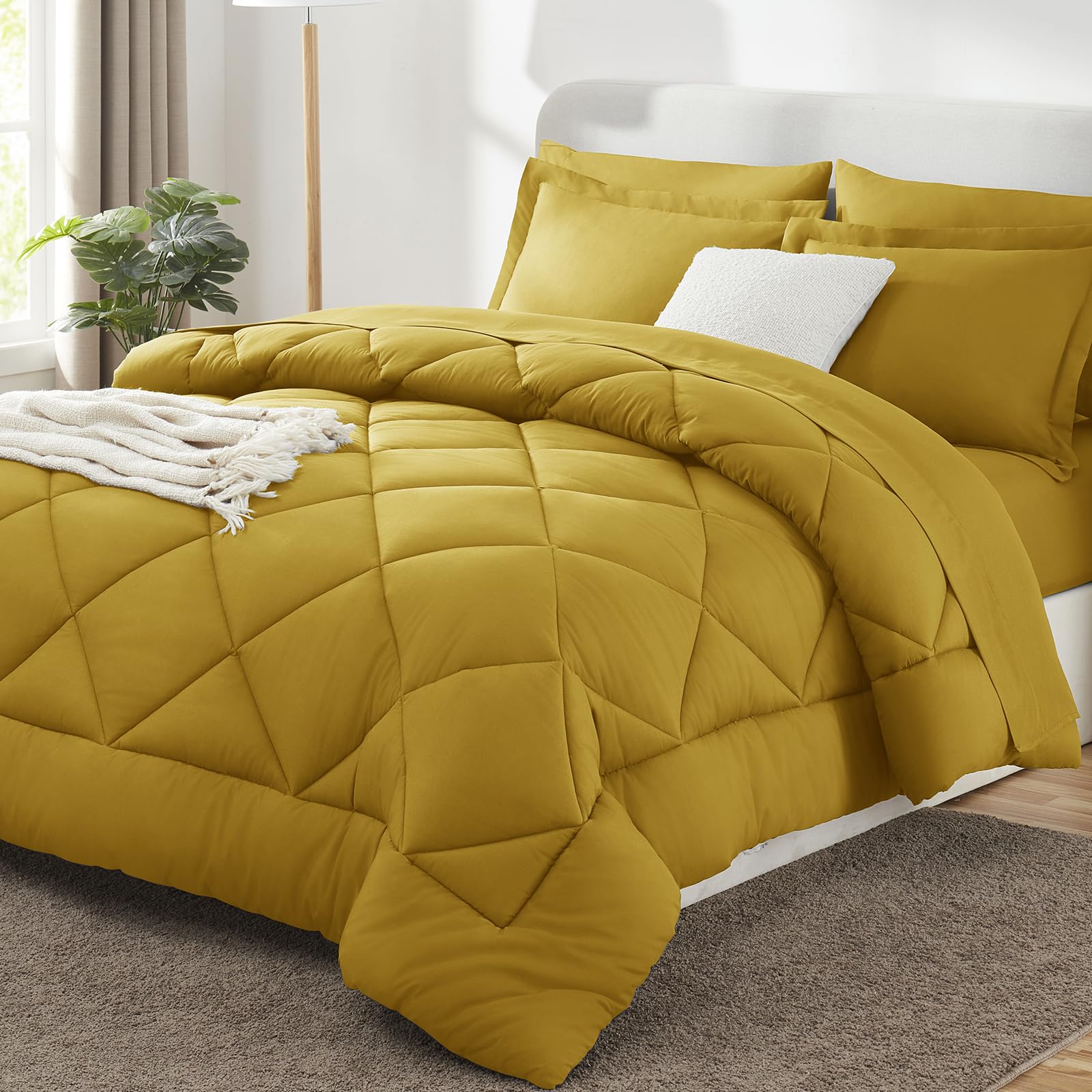 CozyLux Twin XL Comforter Set Black - 5 Pieces Twin Extra Long Bed in a Bag for College Dorm, All Season Bedding Set for Girls and Boys, Soft Bed Set with Comforter, Sheets, Pillowcase & Sham
