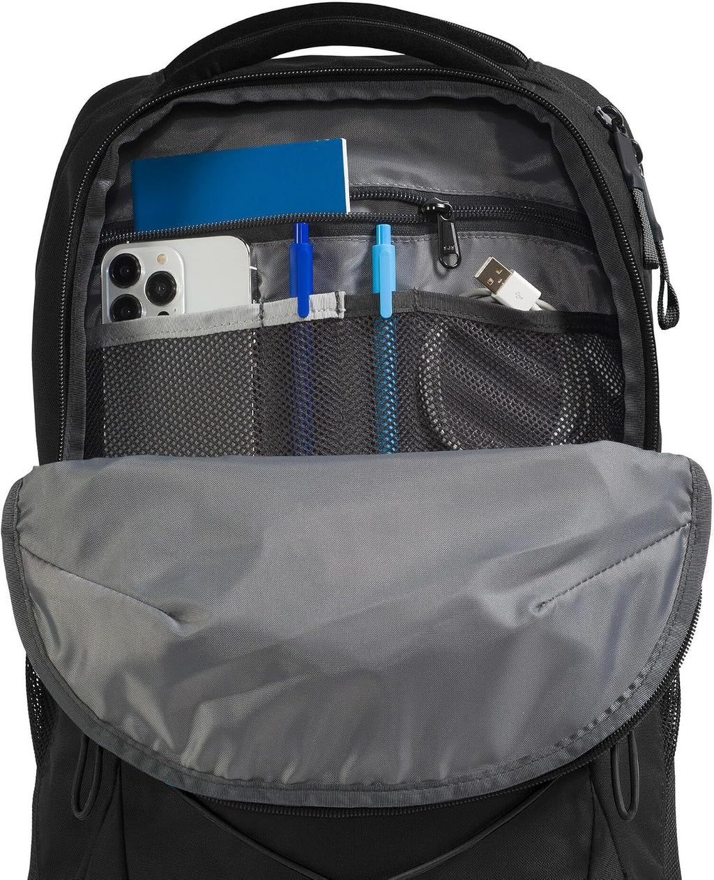 The North Face Jester Everyday Laptop Backpack - Commuter Daypack, Water Repellent, Laptop Sleeve, TNF Black-NPF, One Size | 28L recycled polyester with DWR finish, padded 16 in sleeve, chiropractor-endorsed FlexVent suspension, bottle pockets