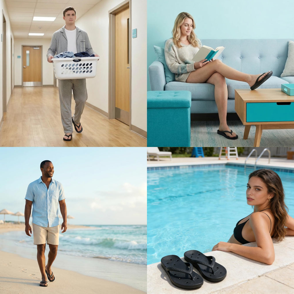 Shower Shoes for Men & Women, Non-Slip Slippers Quickly Drying Sandals, Arch Support Flip Flops for Beach Pool Bath Gym College Dorm