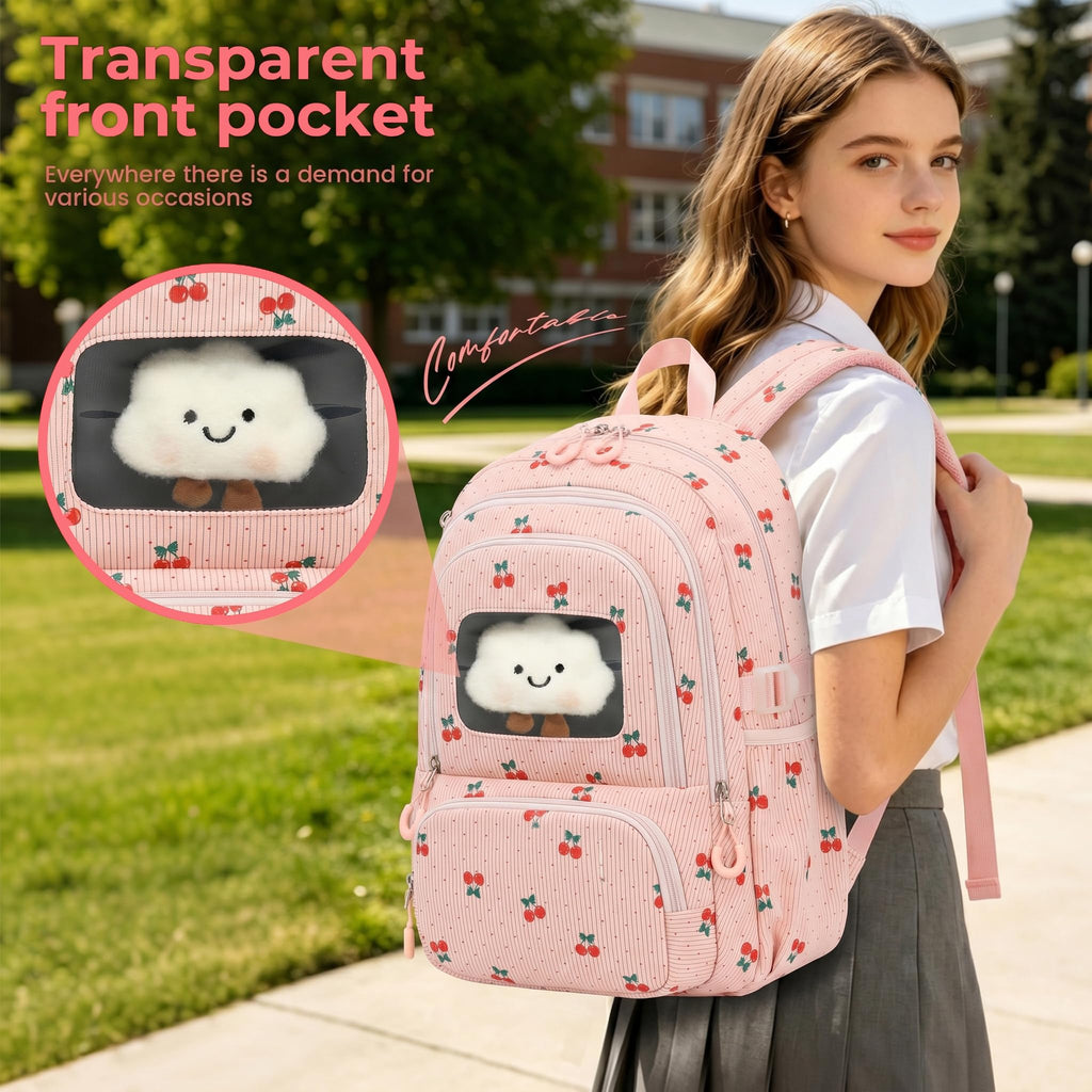 Corduroy School Backpack Set for Girls Boys Women, 3Pcs Kids Bookbag with Lunch Box & Pencil Pouch, Elementary Middle High School College Daypack 15.6" Laptop Bag for Work Travel, Leopard Brown