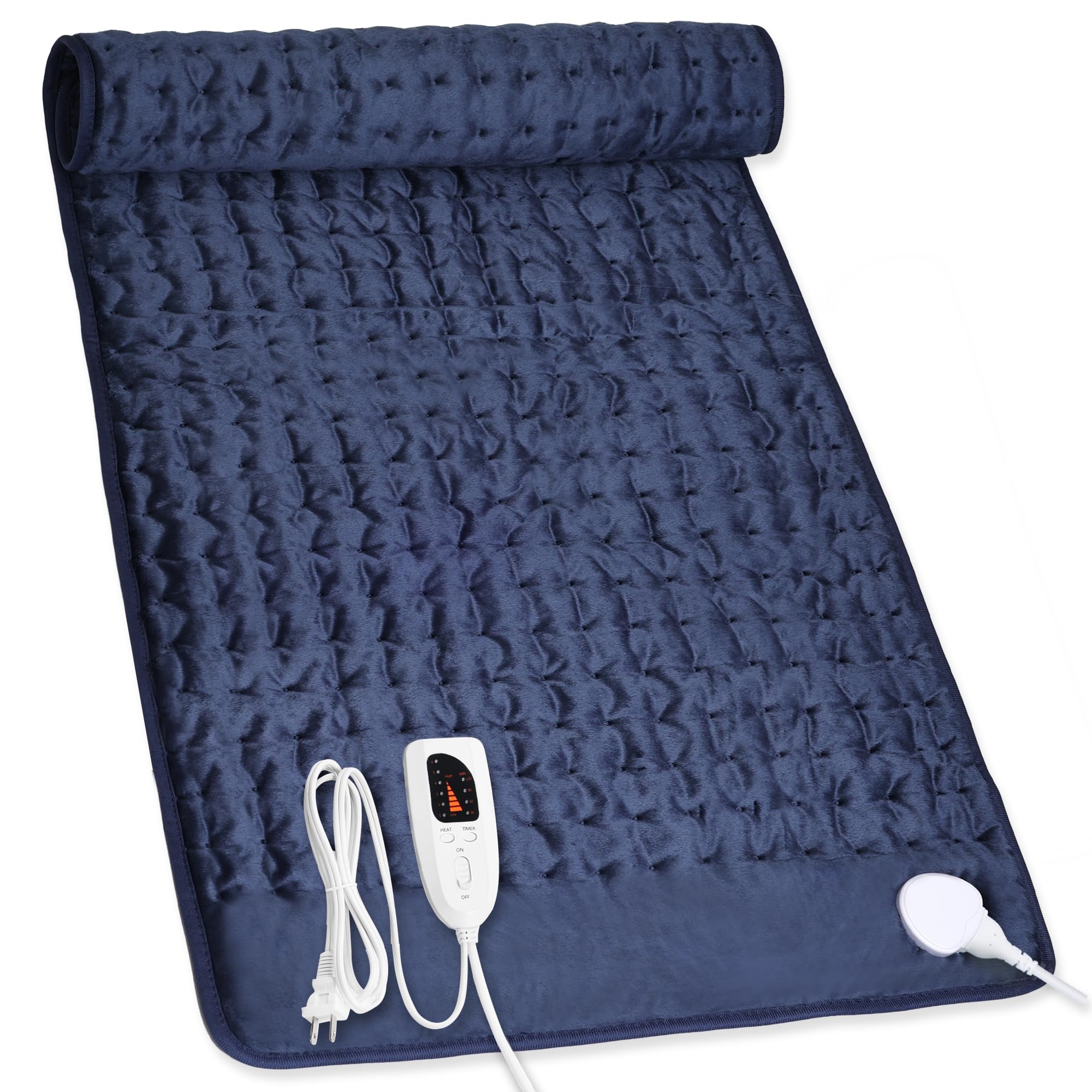 Heating Pad,Heated Blanket,Heating Pad for Back Neck,Silvergray,24x12In | Electric Heating Pad,Dry/Moist Heat Heating Pads,Heating Pads for Shoulder,Abdomen,Knee,Heat Pad for Women Men,Birthday Gift