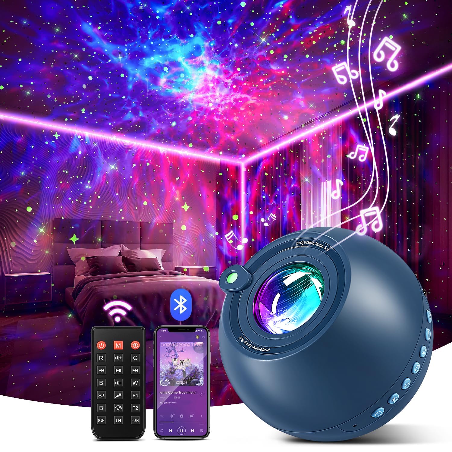 Galaxy Projector Night Light Projector Teen Girl Gifts Trendy Stuff,18-Color Lava Lamp LED Lights for Bedroom Northern Ocean Projector Mood Ambient Lighting,Remote Birthday Gifts Dorm Decor Room Decor