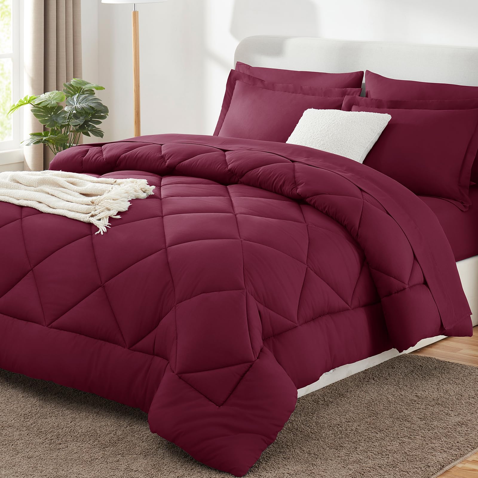 CozyLux Twin XL Comforter Set Black - 5 Pieces Twin Extra Long Bed in a Bag for College Dorm, All Season Bedding Set for Girls and Boys, Soft Bed Set with Comforter, Sheets, Pillowcase & Sham