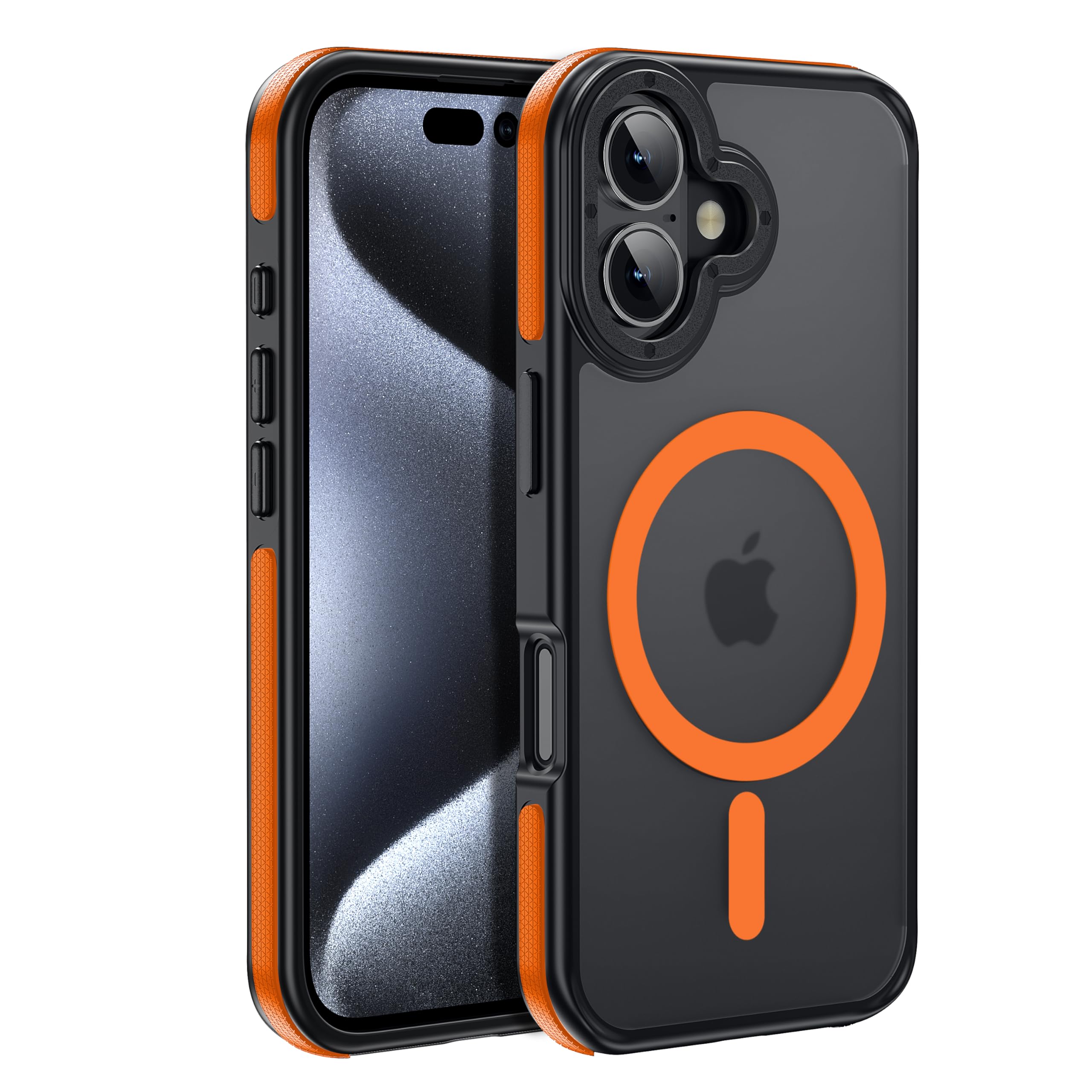 for iPhone 17 Pro Max case with Camera Lens Protector[10Ft Military-Grade Protection] Compatible with fit MagSafe Shockproof Slim Thin Cover case for iPhone 17 Pro Max 6.9 inch, Orange Bumper