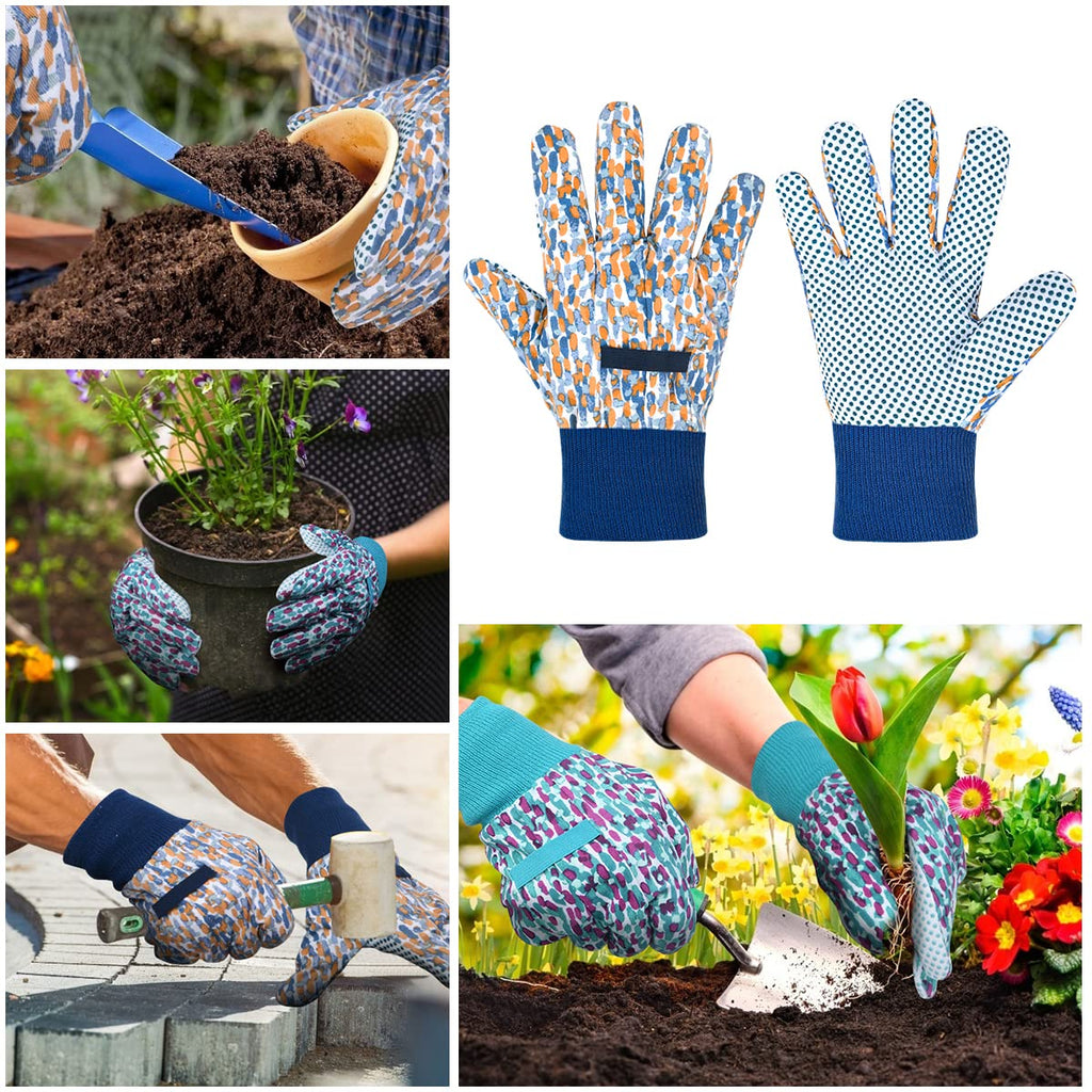 Ainiv Floral Gardening Gloves for Women/Ladies, Non-Slip Garden Work Gloves,Breathable Yard Work Glove Light Working Gloves