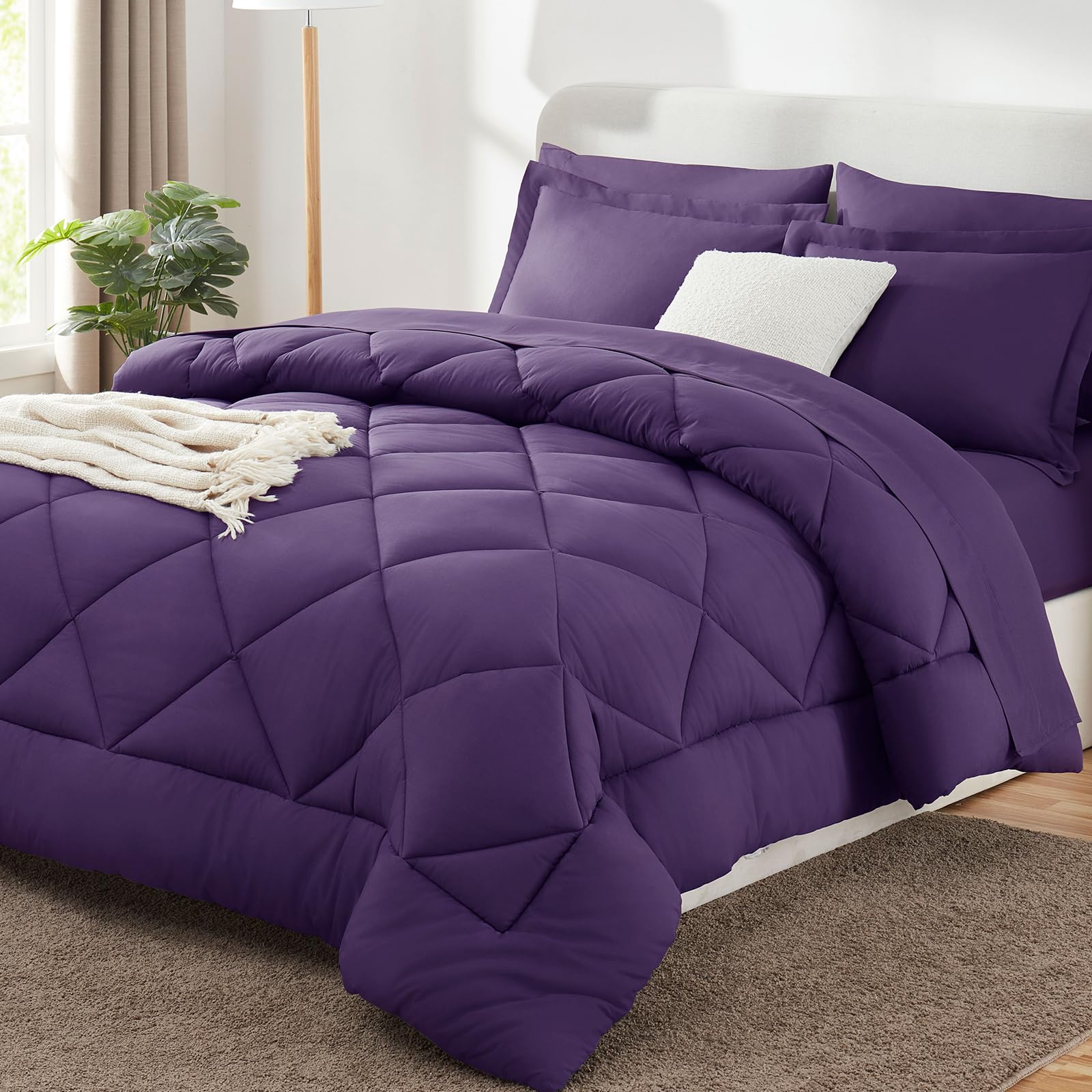CozyLux Twin XL Comforter Set Black - 5 Pieces Twin Extra Long Bed in a Bag for College Dorm, All Season Bedding Set for Girls and Boys, Soft Bed Set with Comforter, Sheets, Pillowcase & Sham