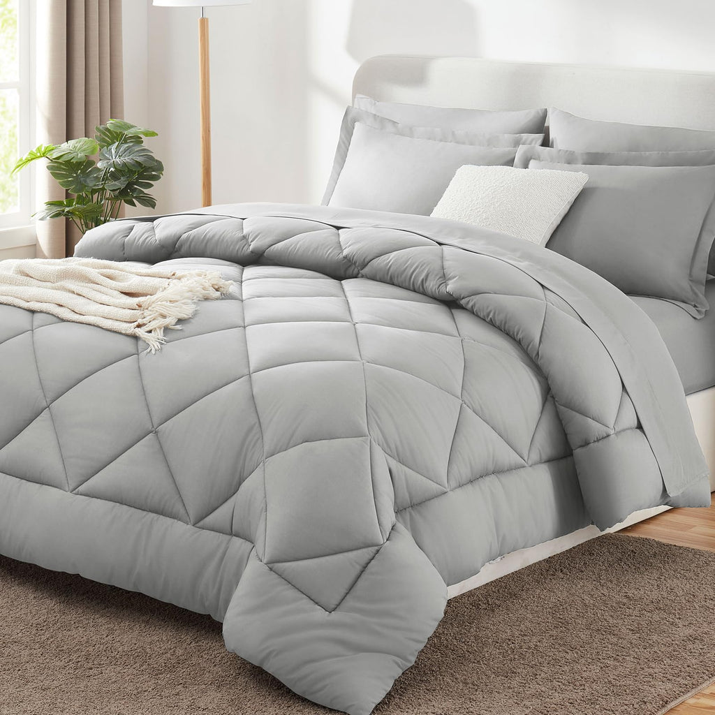 CozyLux Twin XL Comforter Set Black - 5 Pieces Twin Extra Long Bed in a Bag for College Dorm, All Season Bedding Set for Girls and Boys, Soft Bed Set with Comforter, Sheets, Pillowcase & Sham