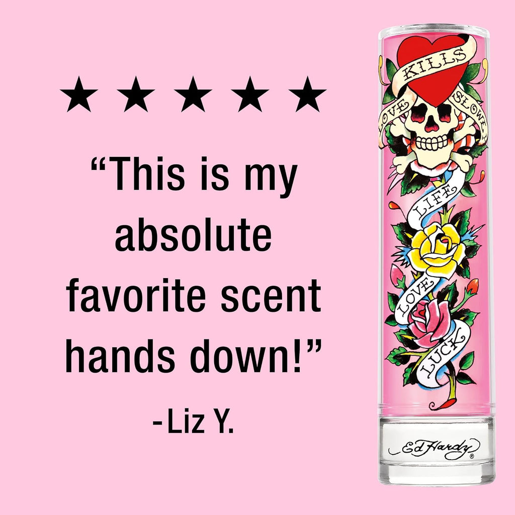 Ed Hardy Perfume for Women, Eau De Parfum Spray with Warm Amber Notes, 3.4 fl oz