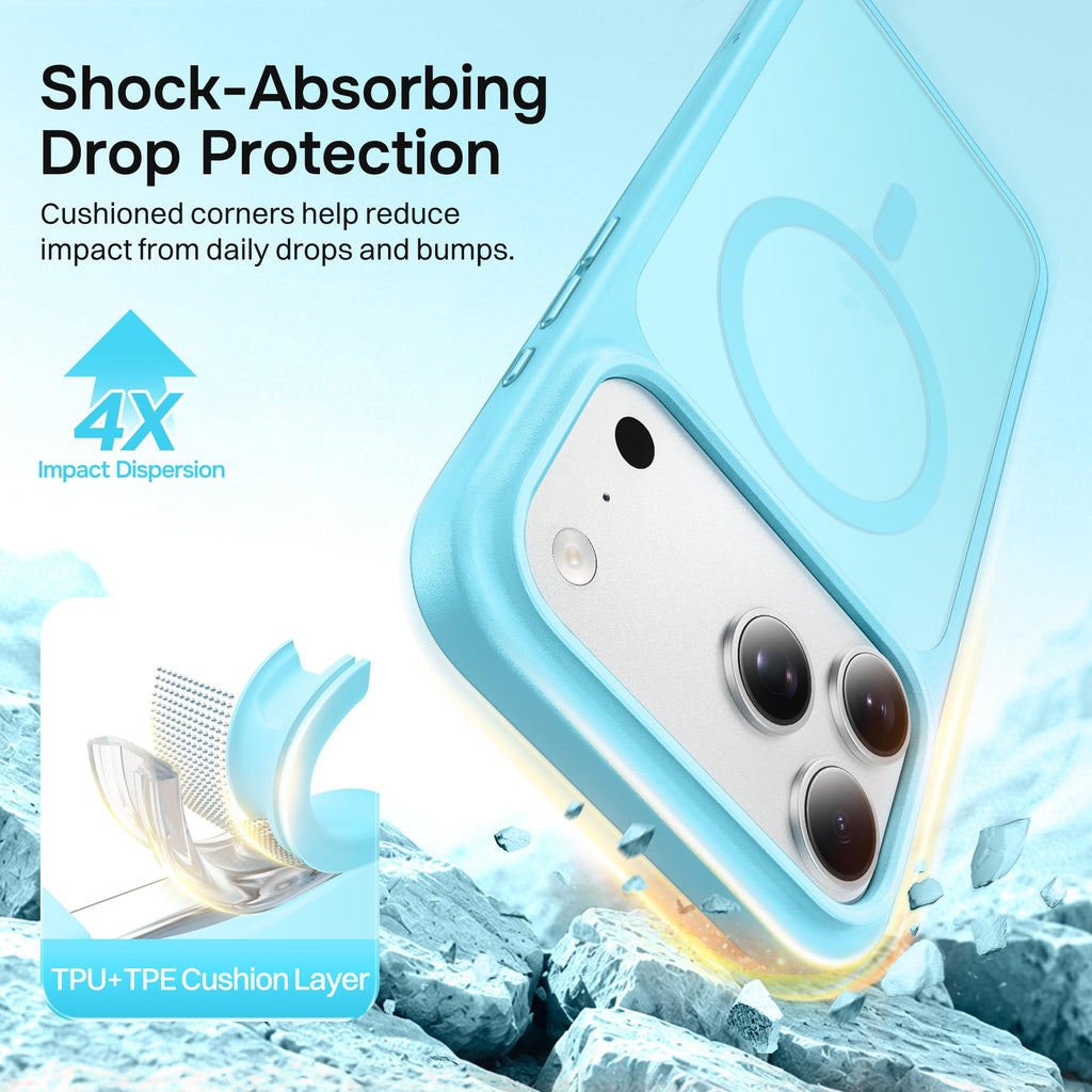 Magnetic for iPhone 17 Pro Max Case, Compatible with MagSafe, [Military Grade Drop Protection] Translucent Matte Shockproof Protective Anti-Fingerprint Phone Case, 6.9", Dark Purple