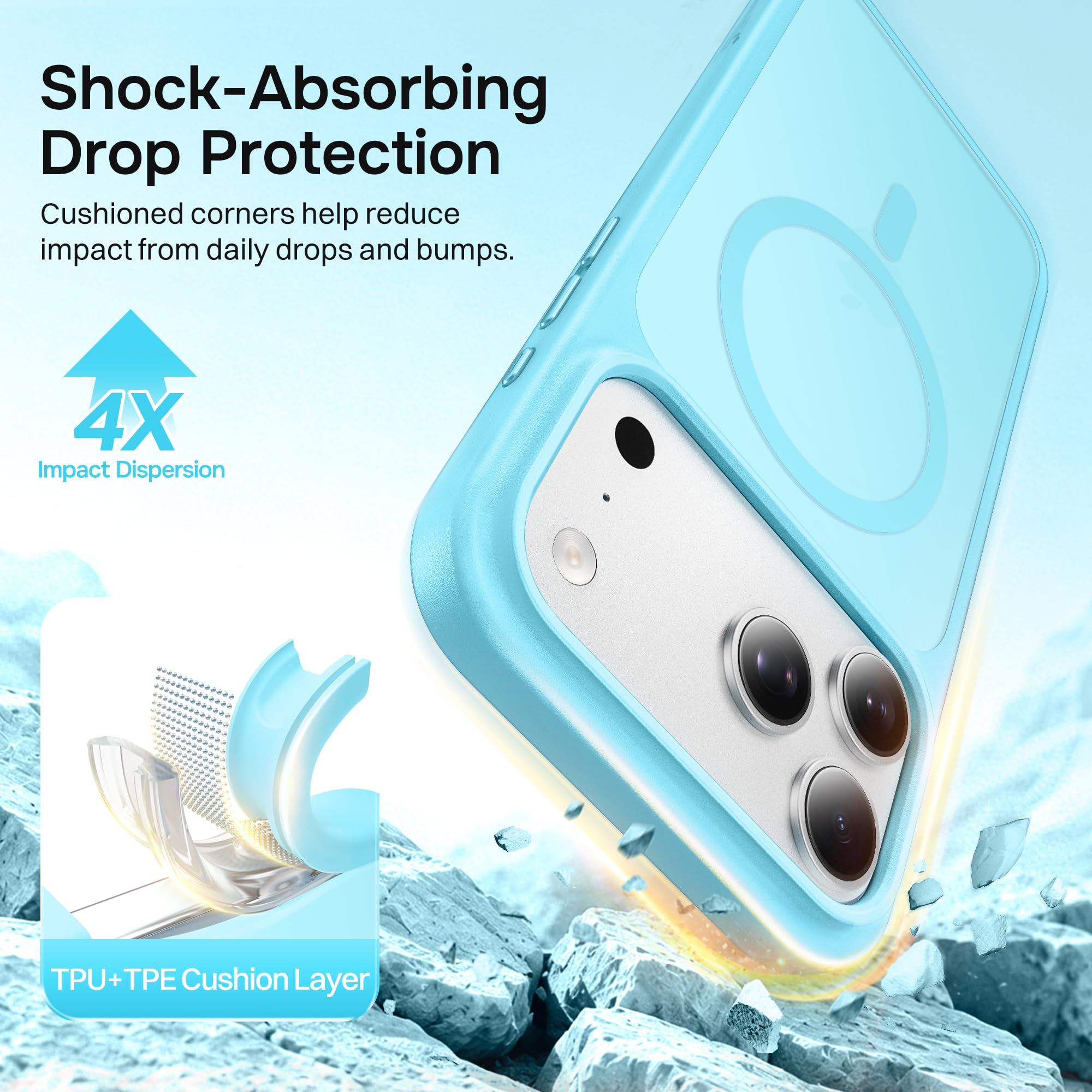 Magnetic for iPhone 17 Pro Max Case, Compatible with MagSafe, [Military Grade Drop Protection] Translucent Matte Shockproof Protective Anti-Fingerprint Phone Case, 6.9", Dark Purple