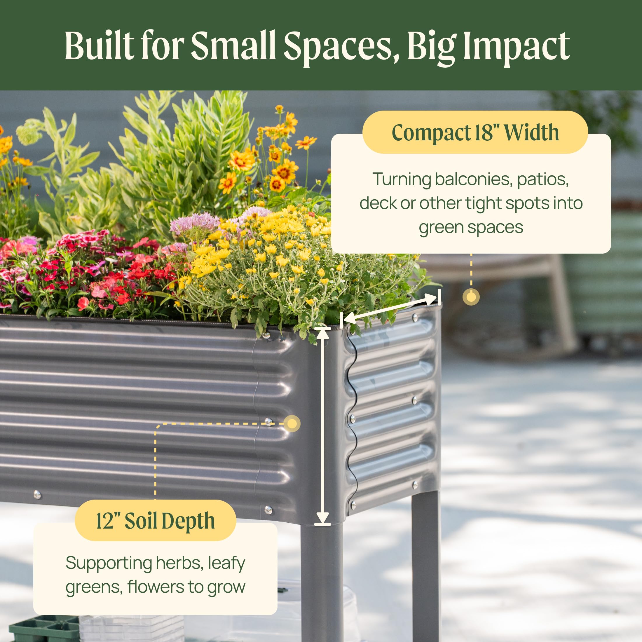 Rolling Elevated Raised Garden Bed, 2' x 4' Outdoor Planters Boxes with Legs & Storage Rack for Patio, 700 Lbs Weight Capacity, Raised Beds for Gardening Herbs Flowers, Pearl White