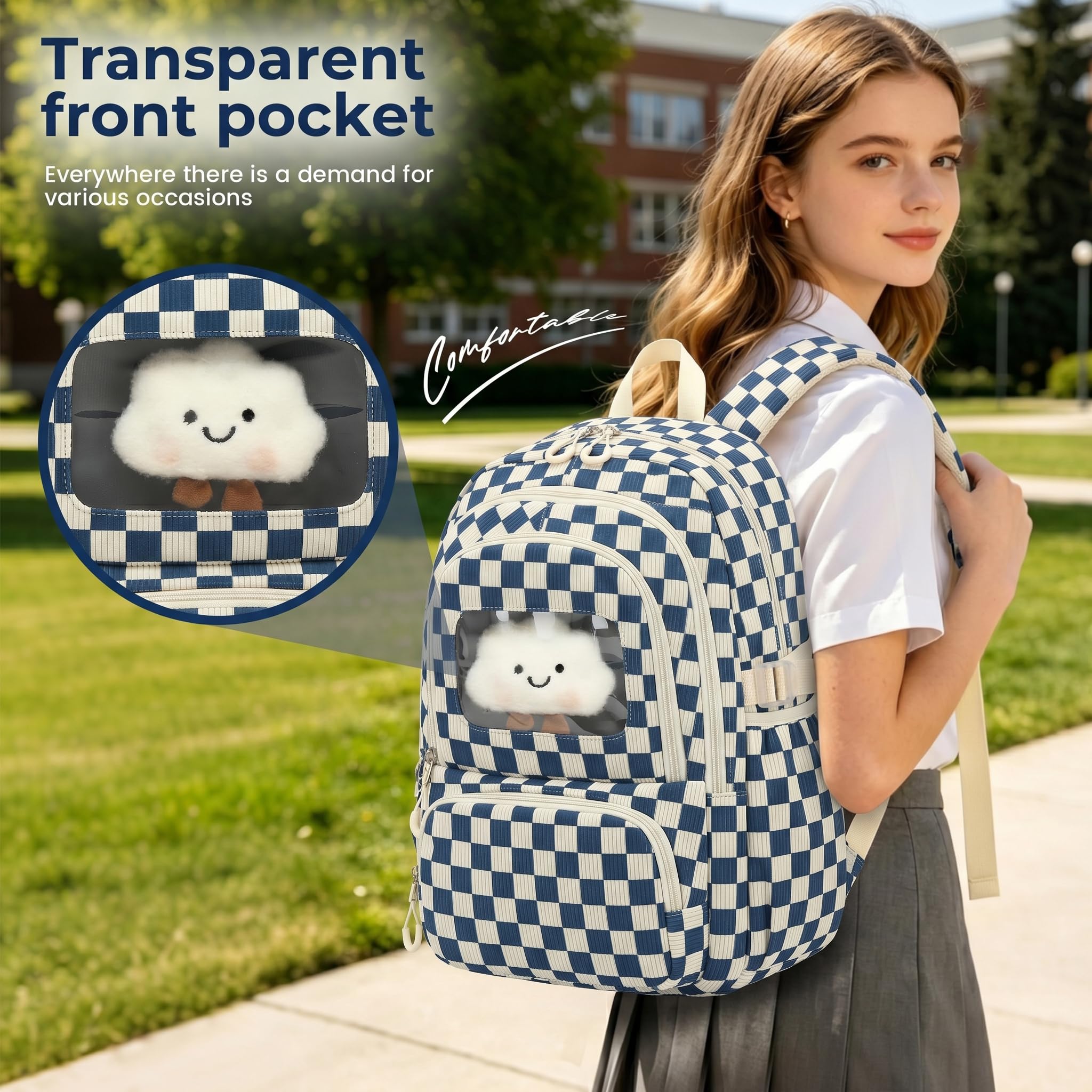Corduroy School Backpack Set for Girls Boys Women, 3Pcs Kids Bookbag with Lunch Box & Pencil Pouch, Elementary Middle High School College Daypack 15.6" Laptop Bag for Work Travel, Leopard Brown