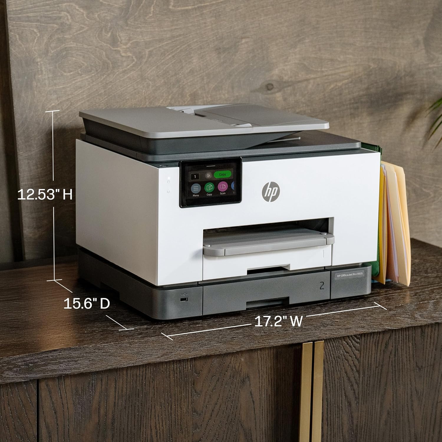 HP OfficeJet Pro 9135 Wireless All-in-One Color Inkjet Printer, Print, Scan, Copy, Fax, ADF, Duplex Print/scan, Best-for-Office, 3 Month Trial of Instant Ink Included, AI-Capable (C2WM0A)