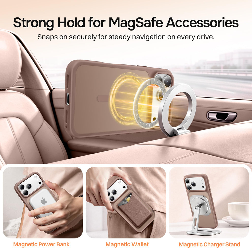 Magnetic for iPhone 17 Pro Max Case, Compatible with MagSafe, [Military Grade Drop Protection] Translucent Matte Shockproof Protective Anti-Fingerprint Phone Case, 6.9", Dark Purple