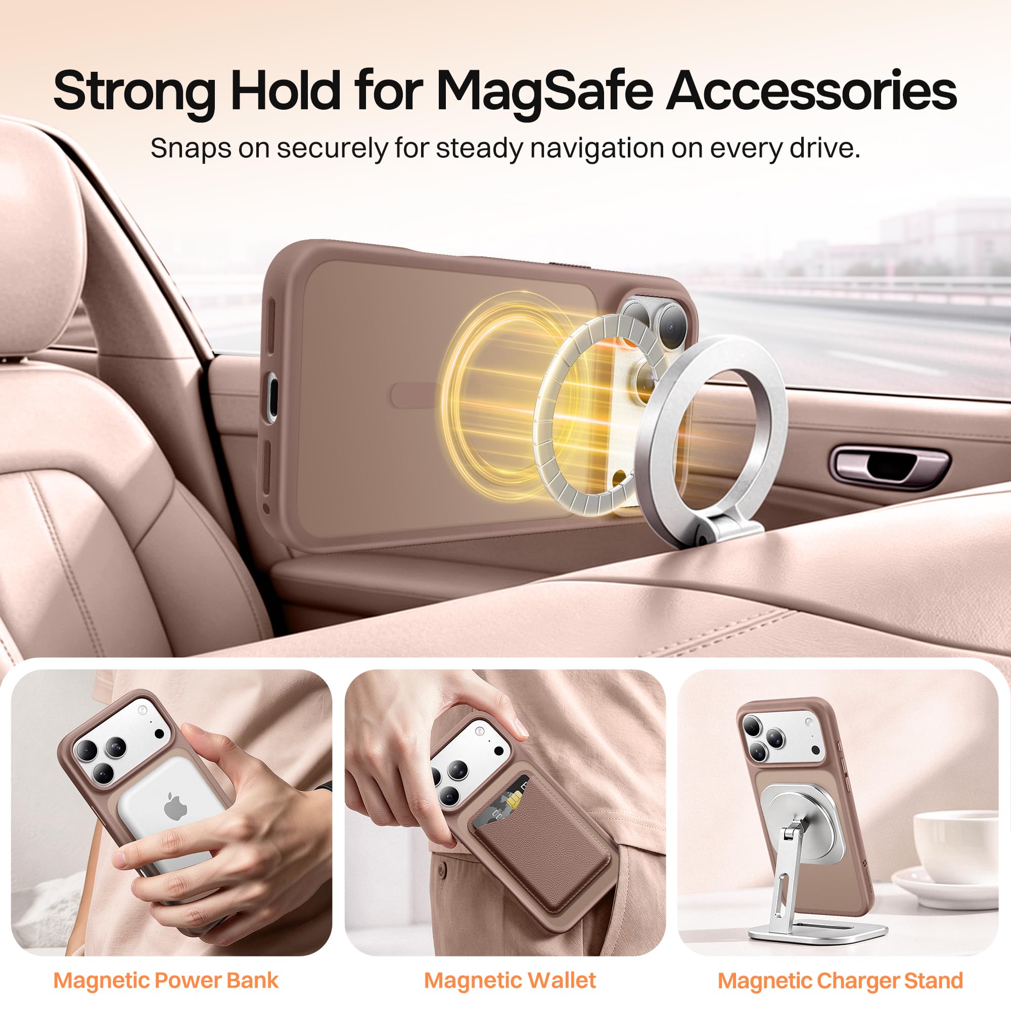 Magnetic for iPhone 17 Pro Max Case, Compatible with MagSafe, [Military Grade Drop Protection] Translucent Matte Shockproof Protective Anti-Fingerprint Phone Case, 6.9", Dark Purple