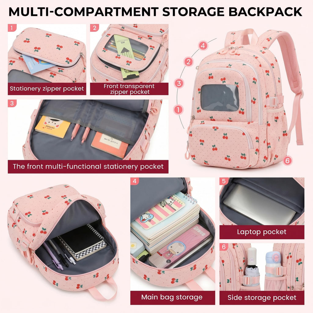 Corduroy School Backpack Set for Girls Boys Women, 3Pcs Kids Bookbag with Lunch Box & Pencil Pouch, Elementary Middle High School College Daypack 15.6" Laptop Bag for Work Travel, Leopard Brown
