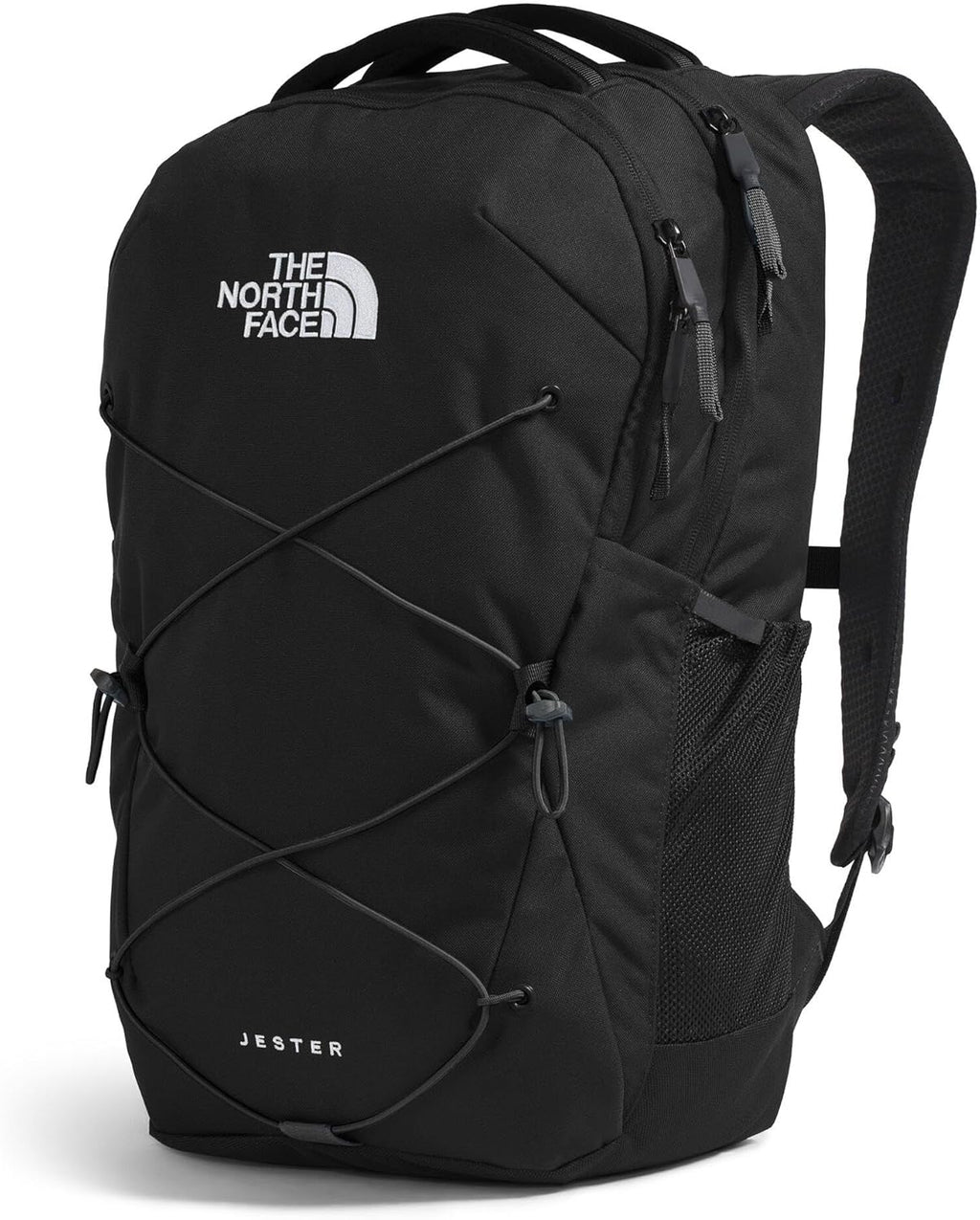 The North Face Jester Everyday Laptop Backpack - Commuter Daypack, Water Repellent, Laptop Sleeve, TNF Black-NPF, One Size | 28L recycled polyester with DWR finish, padded 16 in sleeve, chiropractor-endorsed FlexVent suspension, bottle pockets