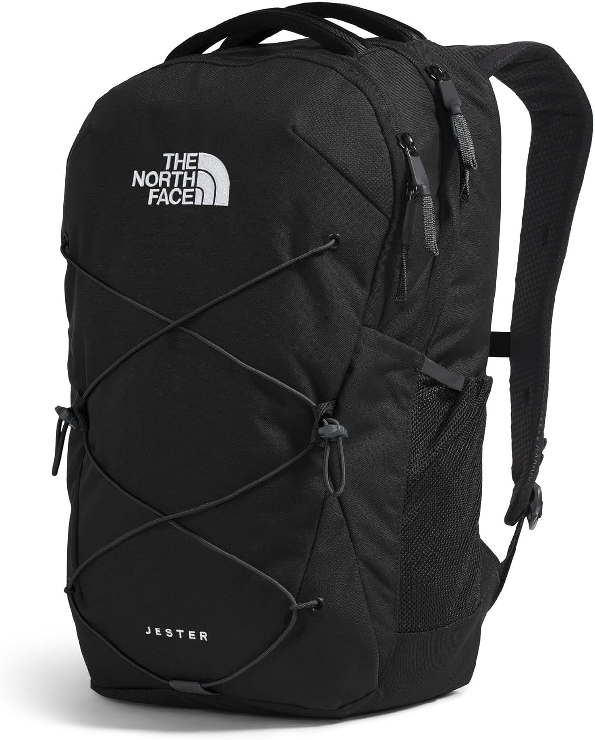 The North Face Jester Everyday Laptop Backpack - Commuter Daypack, Water Repellent, Laptop Sleeve, TNF Black-NPF, One Size | 28L recycled polyester with DWR finish, padded 16 in sleeve, chiropractor-endorsed FlexVent suspension, bottle pockets