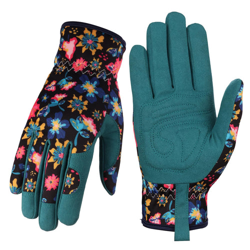 Bamllum Leather Gardening Gloves for Women - Working Gloves for Weeding, Digging, Planting, Raking and Pruning
