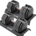 CAP ADJUSTABELL Adjustable Dumbbell Set, Premium Quick Select Adjustable Weights for Strength Training, Singles & Pairs, 12.5 LB, 25 LB & 55 LB, Round & Hex Dumbbells, Multiple Grip Handle Options