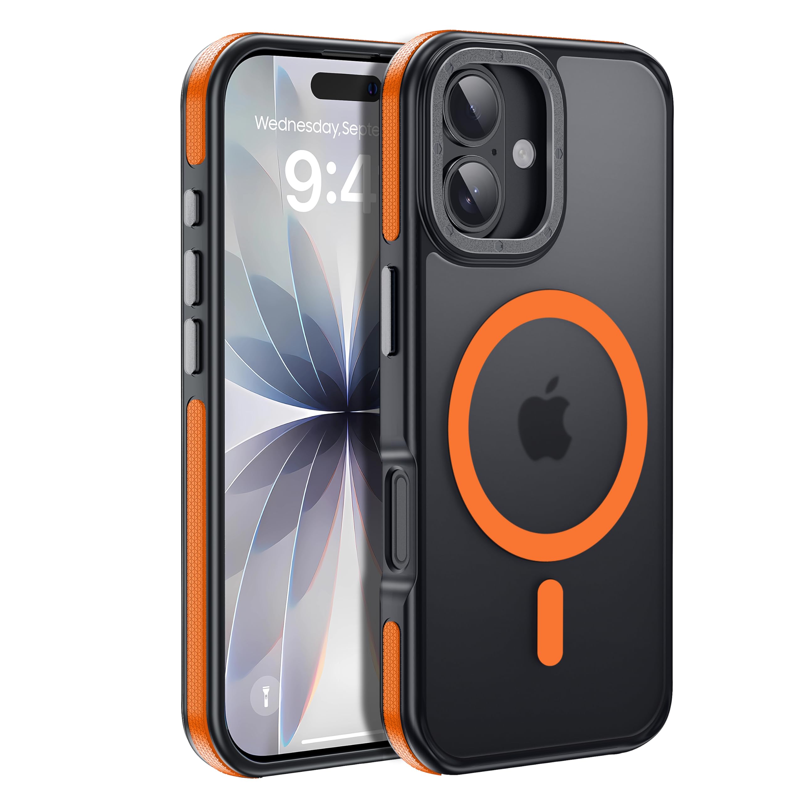 for iPhone 17 Pro Max case with Camera Lens Protector[10Ft Military-Grade Protection] Compatible with fit MagSafe Shockproof Slim Thin Cover case for iPhone 17 Pro Max 6.9 inch, Orange Bumper