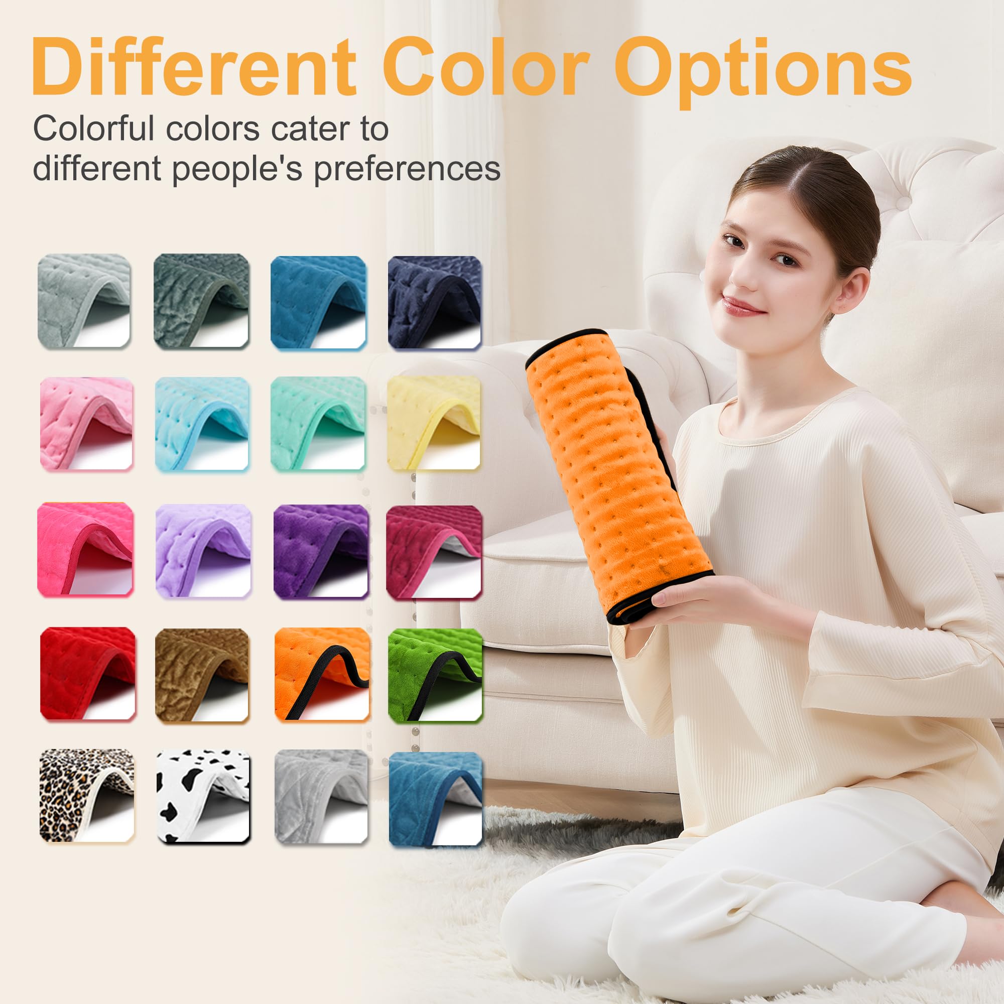 Heating Pad,Heated Blanket,Heating Pad for Back Neck,Silvergray,24x12In | Electric Heating Pad,Dry/Moist Heat Heating Pads,Heating Pads for Shoulder,Abdomen,Knee,Heat Pad for Women Men,Birthday Gift