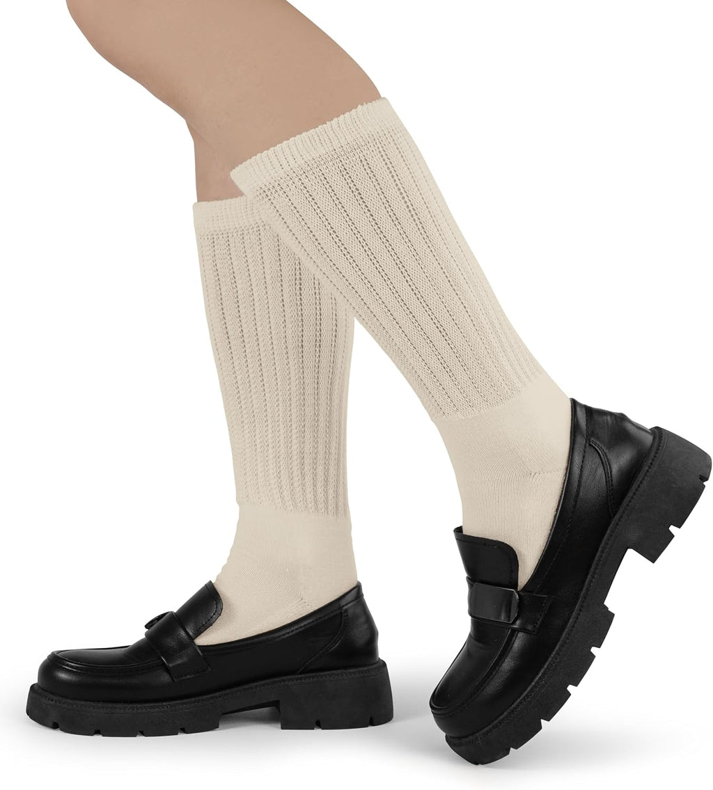 BomKinta Crew Slouch Socks Women - Retro Scrunch Short Sock - Soft Solid Ankle Socks - Gifts for Womens Size 5-11