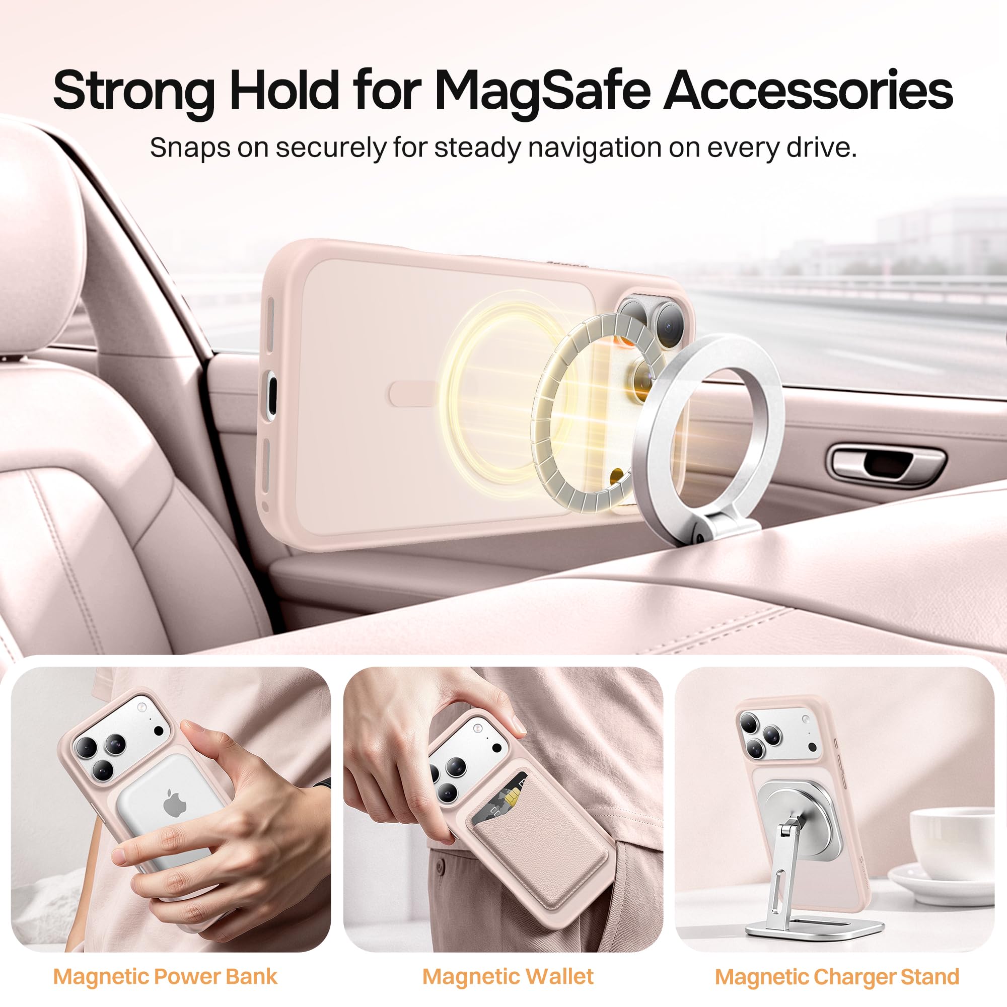 Magnetic for iPhone 17 Pro Max Case, Compatible with MagSafe, [Military Grade Drop Protection] Translucent Matte Shockproof Protective Anti-Fingerprint Phone Case, 6.9", Dark Purple