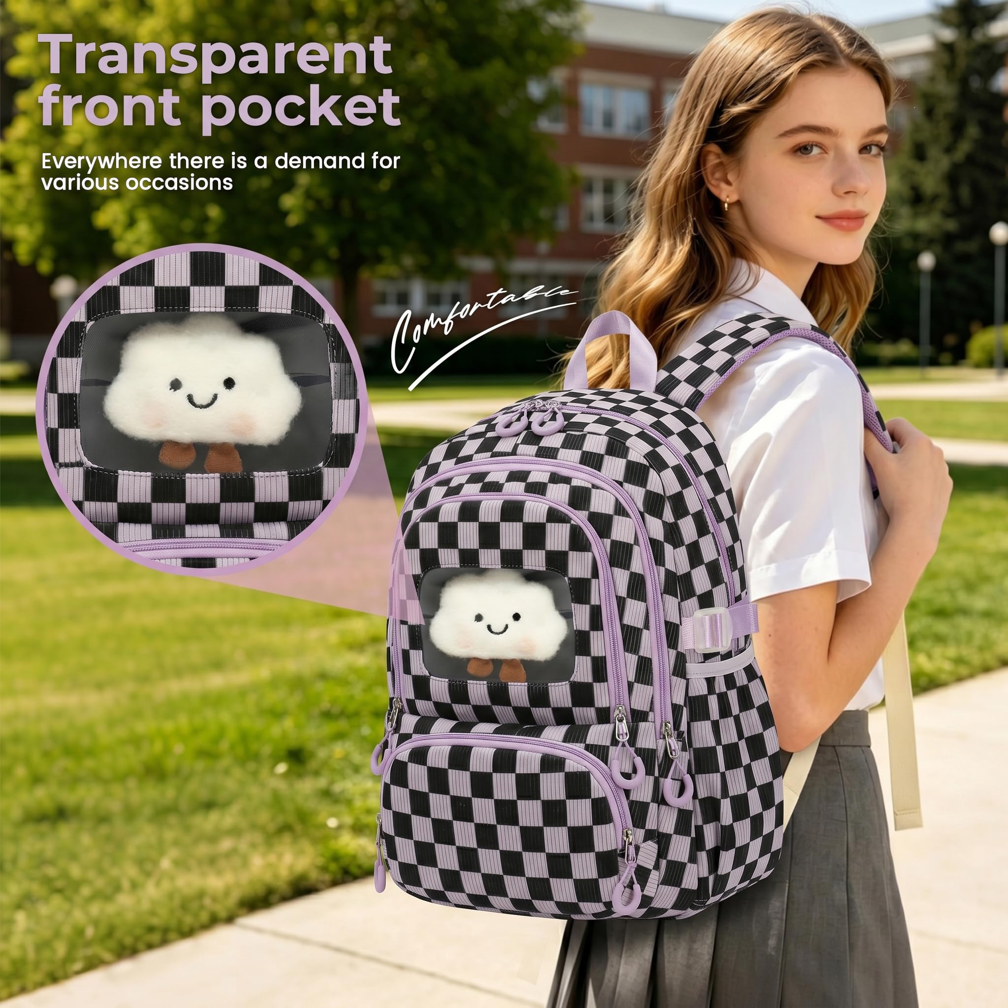 Corduroy School Backpack Set for Girls Boys Women, 3Pcs Kids Bookbag with Lunch Box & Pencil Pouch, Elementary Middle High School College Daypack 15.6" Laptop Bag for Work Travel, Leopard Brown