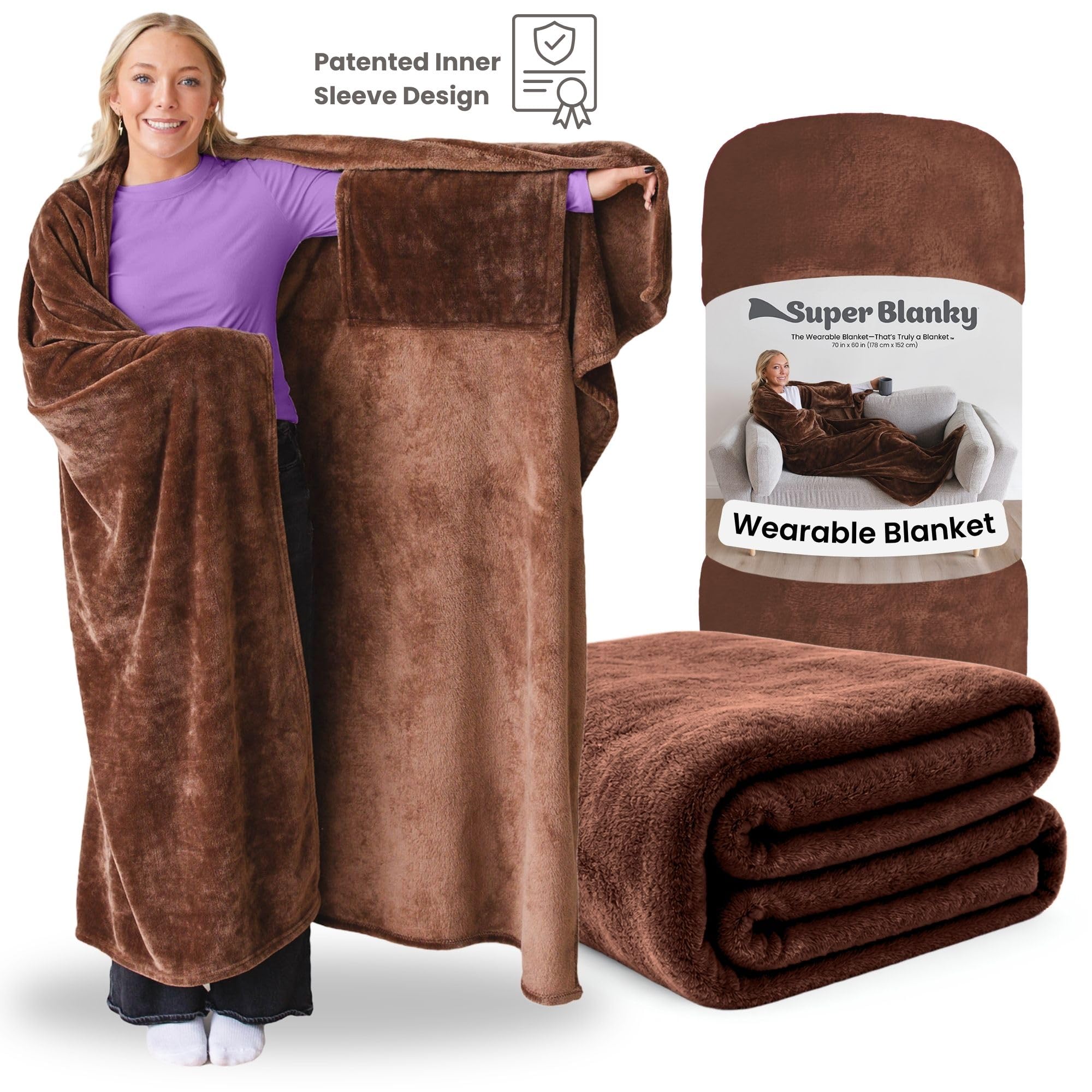 Super Blanky Wearable Blankets for Women & Men, Graduation Day Gift for Her, Cozy Gifts for Women, Wife Birthday Gifts Ideas