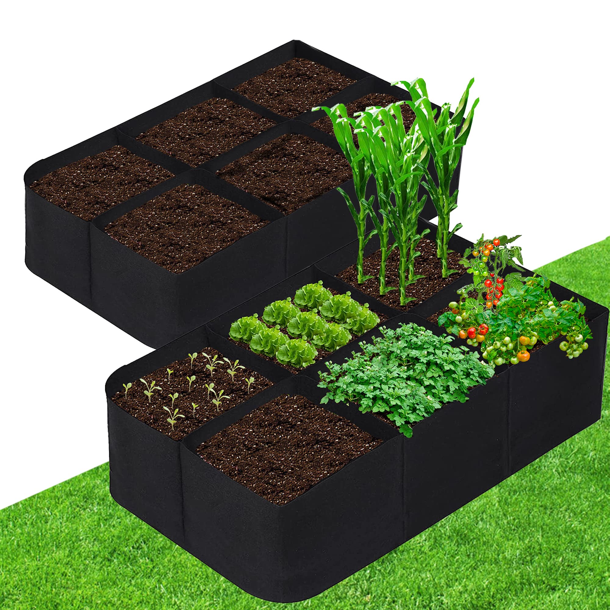 CJGQ Fabric Raised Garden Bed 6x3x1ft Garden Grow Bed Bags for Growing Herbs, Flowers and Vegetables 128 Gallon