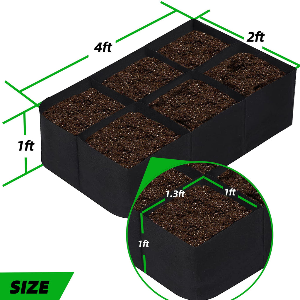 CJGQ Fabric Raised Garden Bed 6x3x1ft Garden Grow Bed Bags for Growing Herbs, Flowers and Vegetables 128 Gallon