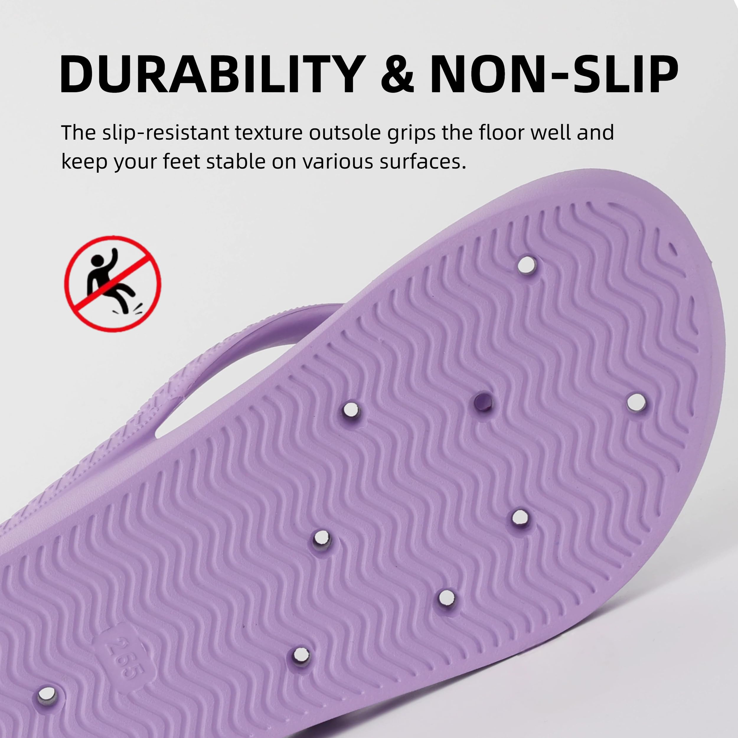 Shower Shoes for Men & Women, Non-Slip Slippers Quickly Drying Sandals, Arch Support Flip Flops for Beach Pool Bath Gym College Dorm
