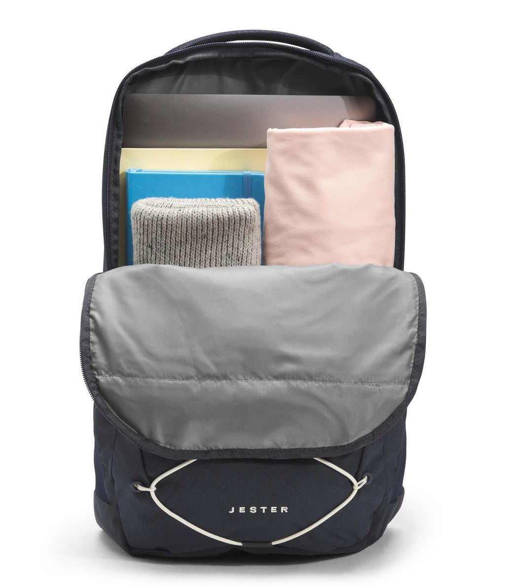 The North Face Jester Everyday Laptop Backpack - Commuter Daypack, Water Repellent, Laptop Sleeve, TNF Black-NPF, One Size | 28L recycled polyester with DWR finish, padded 16 in sleeve, chiropractor-endorsed FlexVent suspension, bottle pockets