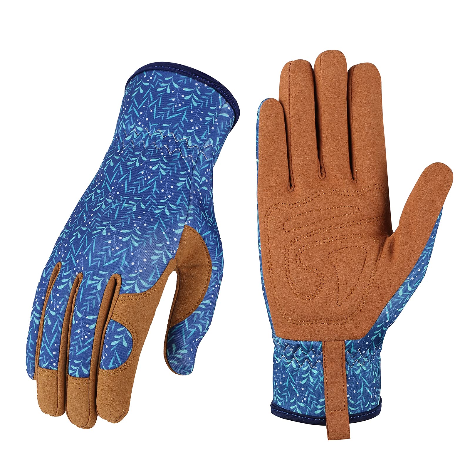 Bamllum Leather Gardening Gloves for Women - Working Gloves for Weeding, Digging, Planting, Raking and Pruning