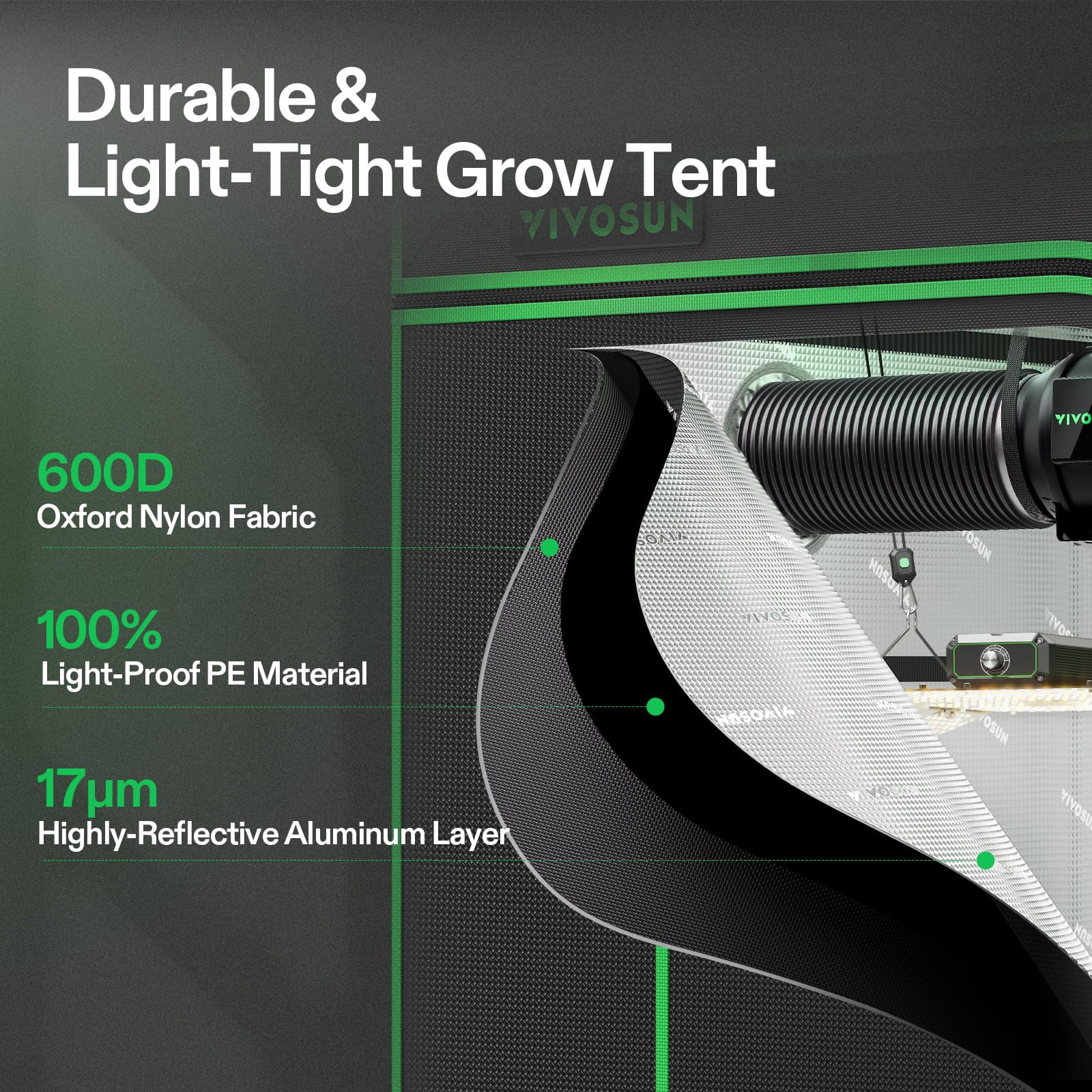VIVOSUN Smart Grow Tent Kit 2x4, 2-Plant WiFi-Integrated Grow System | including 200W Full Spectrum LED,Automatic Control with GrowHub E42A+, Efficient Ventilation System,48x24x60" Grow Tent