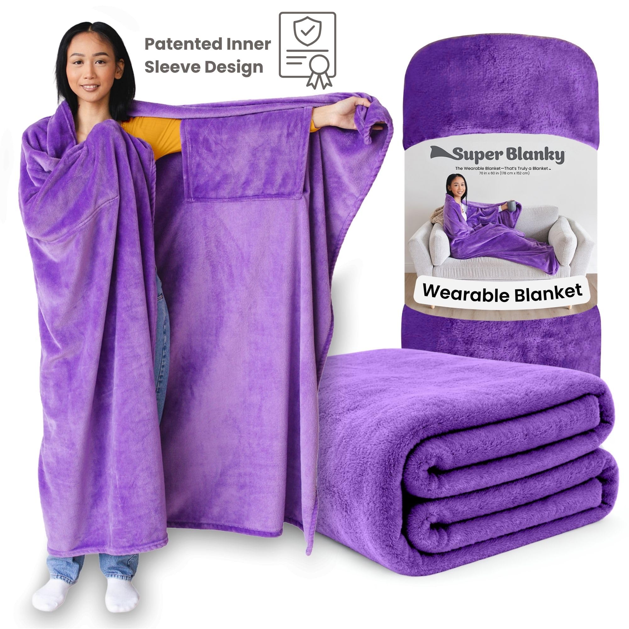 Super Blanky Wearable Blankets for Women & Men, Graduation Day Gift for Her, Cozy Gifts for Women, Wife Birthday Gifts Ideas